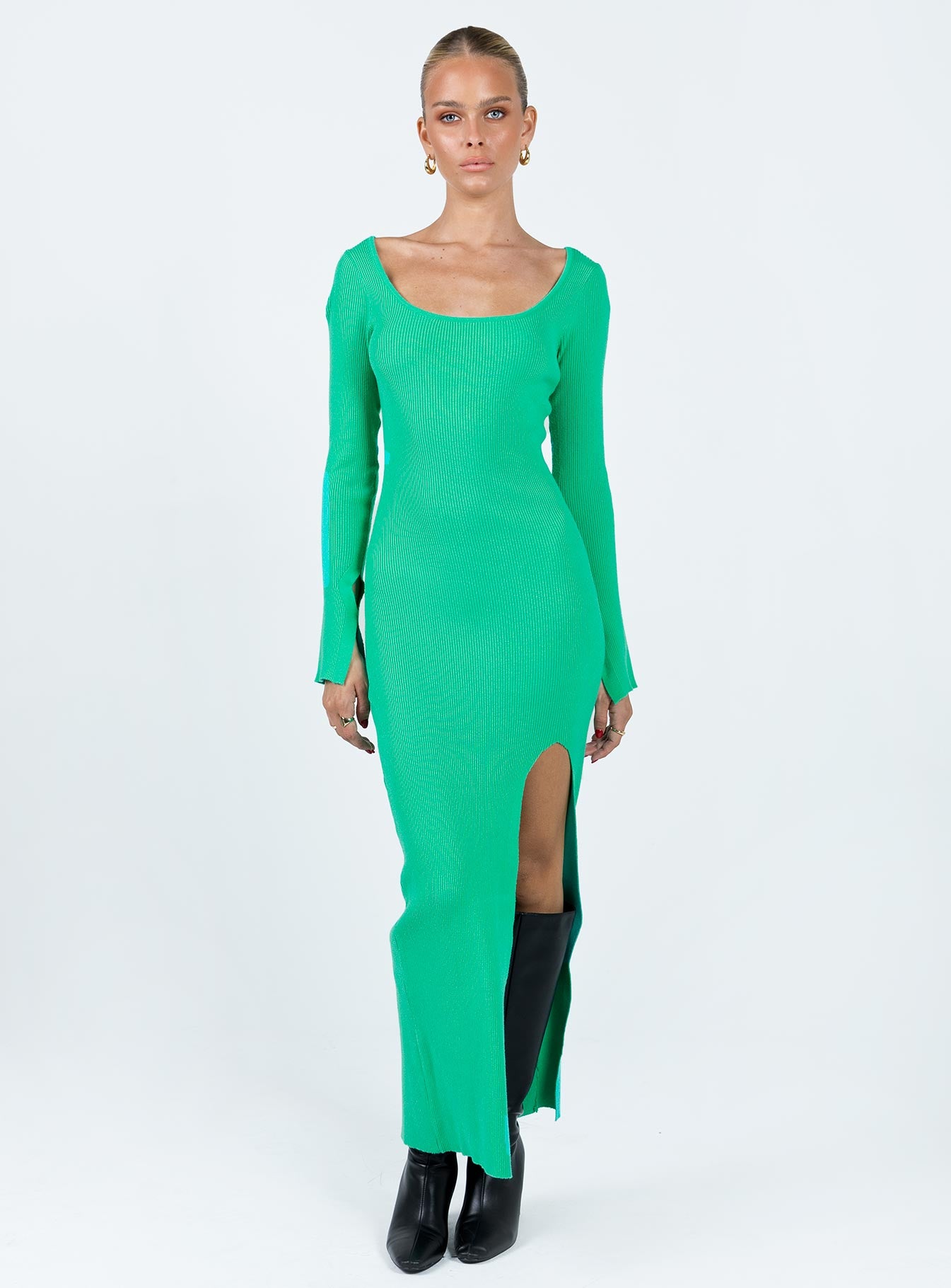 Herald Long Sleeve Midi Dress Sage - Image 2
