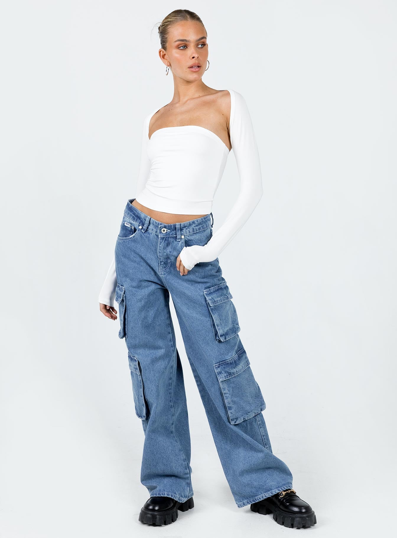 The Ragged Priest Mid Blue Combat Jeans Organic Cotton Mid Blue - Image 3