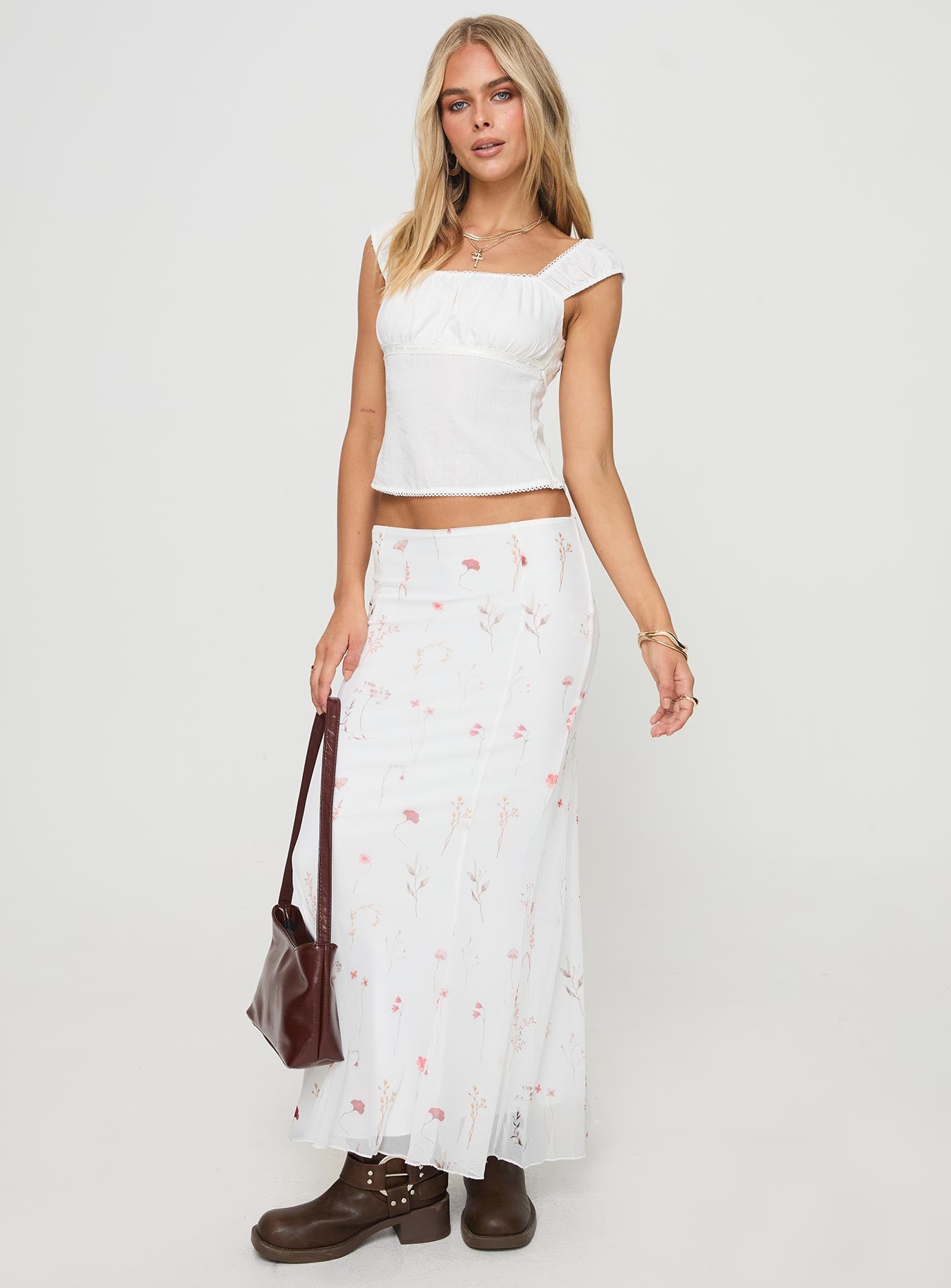 Breezewood Maxi Skirt White - Image 3