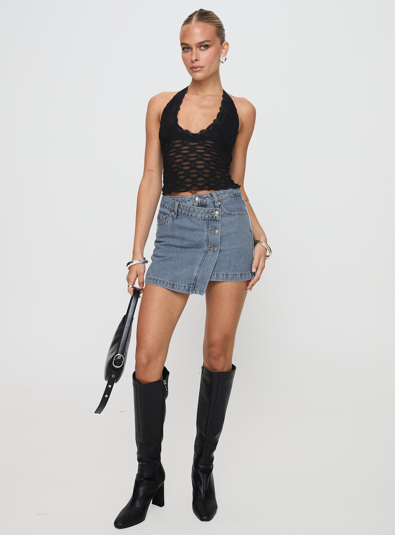 Denis Mini Denim Skirt Light Blue - Image 3