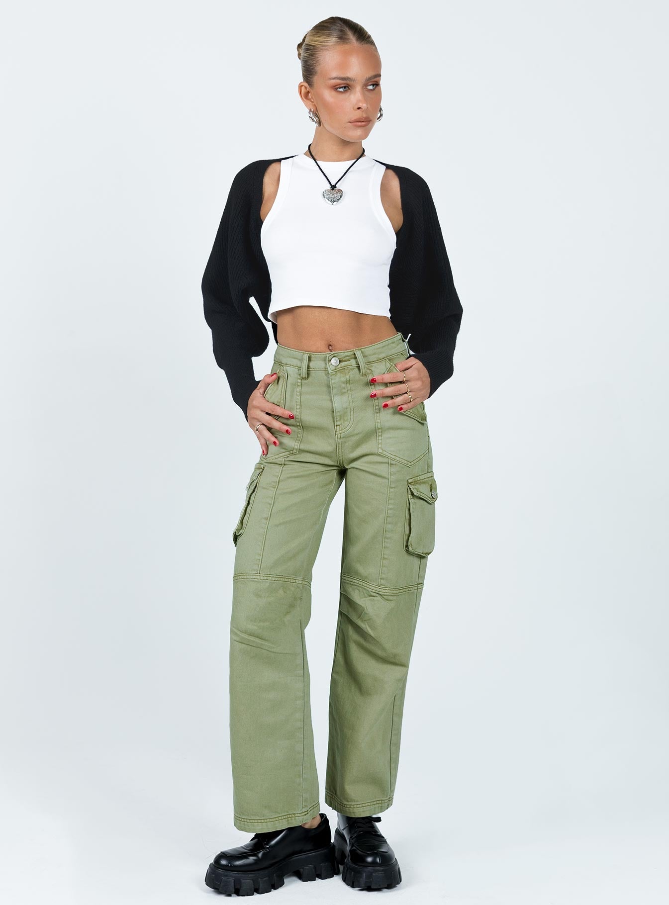 Oswell Cargo Pants Green - Image 3