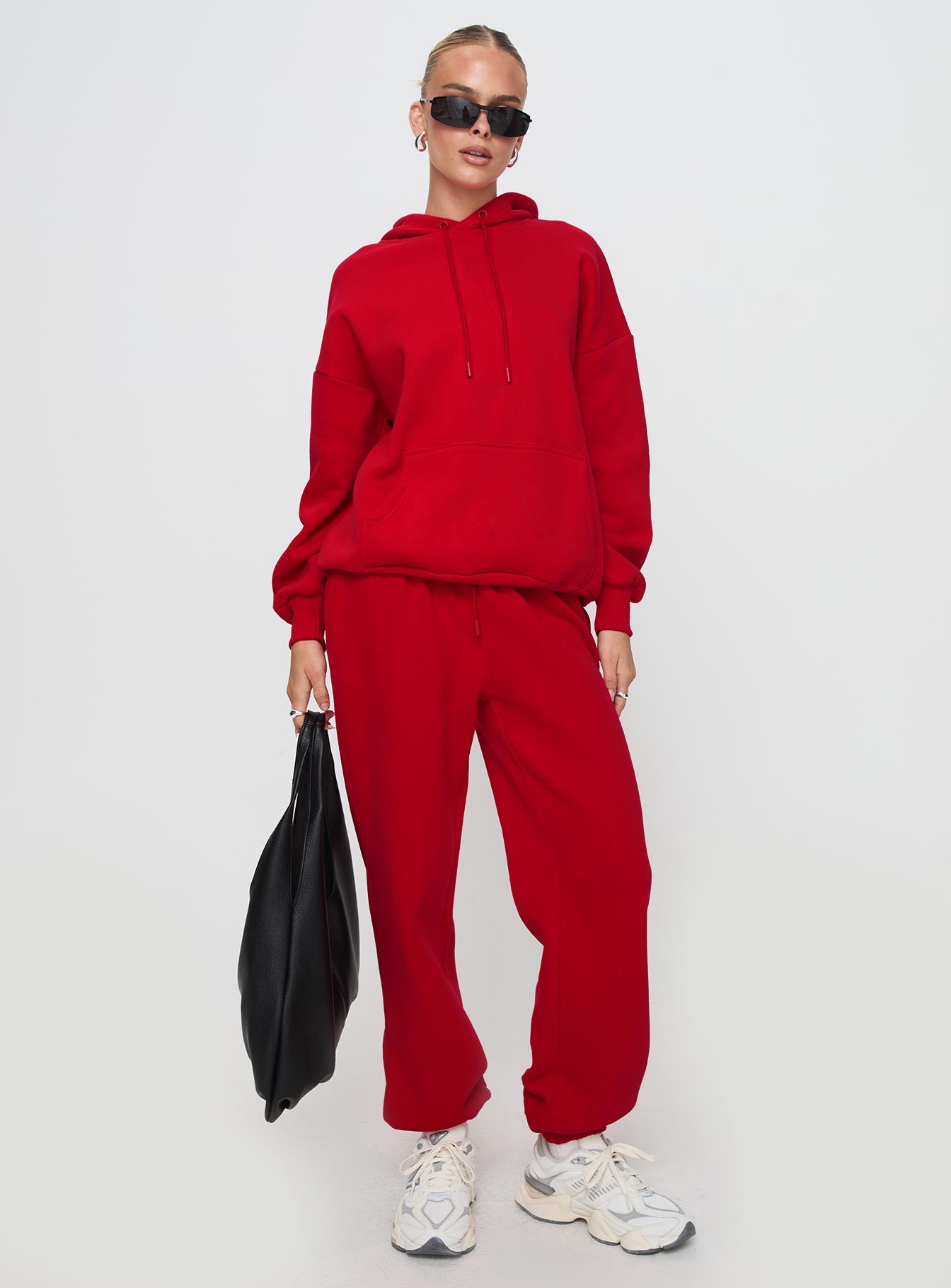 Dream Fleece Ankle Cuff Sweatpants Red - Image 3