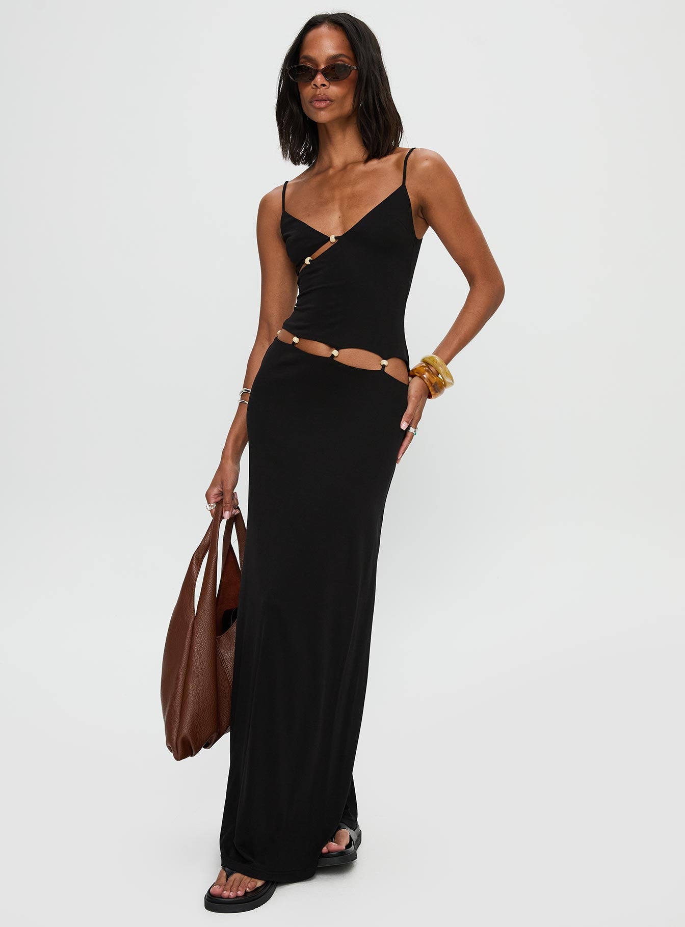 Allspice Beaded Maxi Dress Black - Image 3