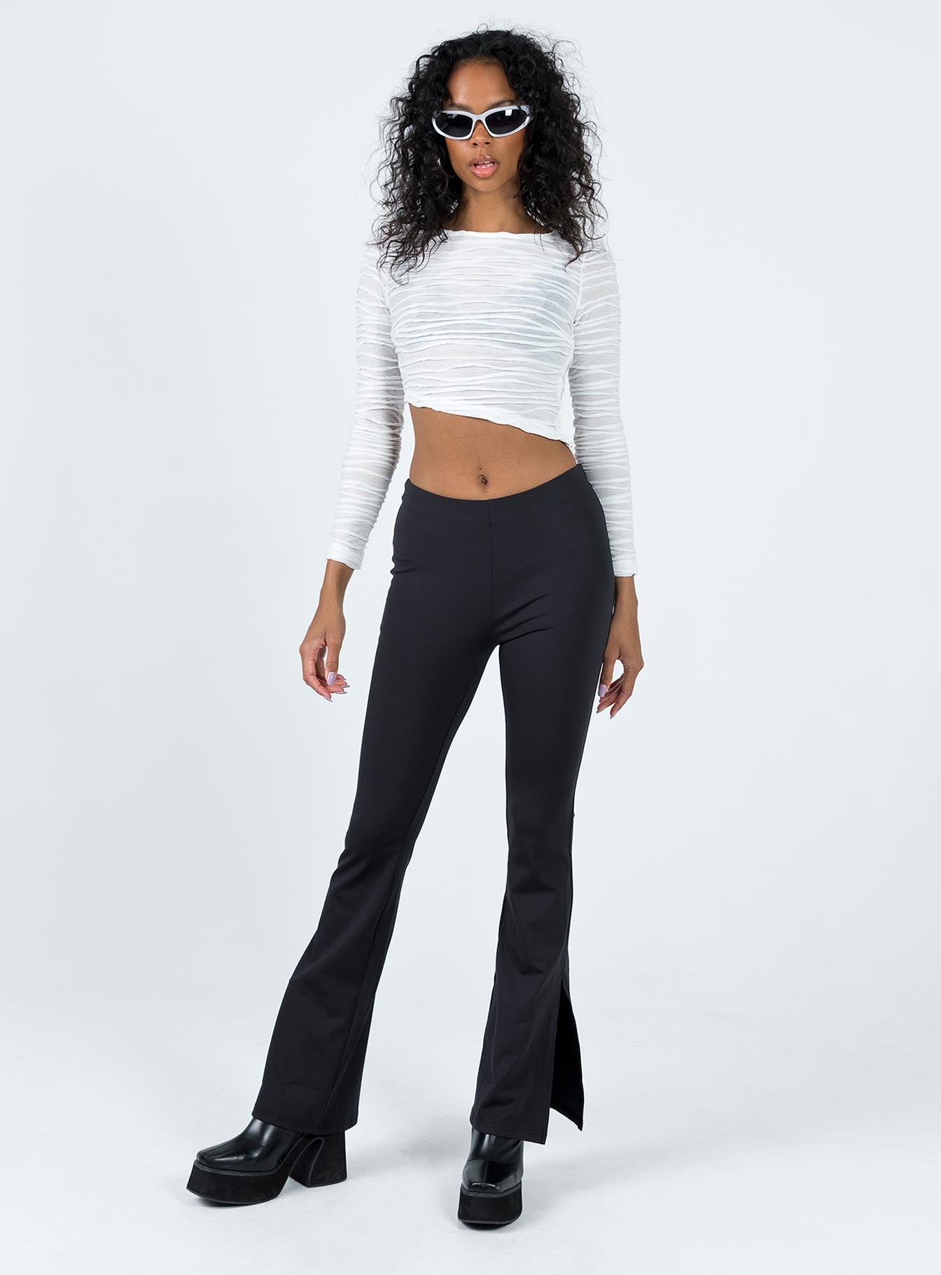 Korina Long Sleeve Top White - Image 3