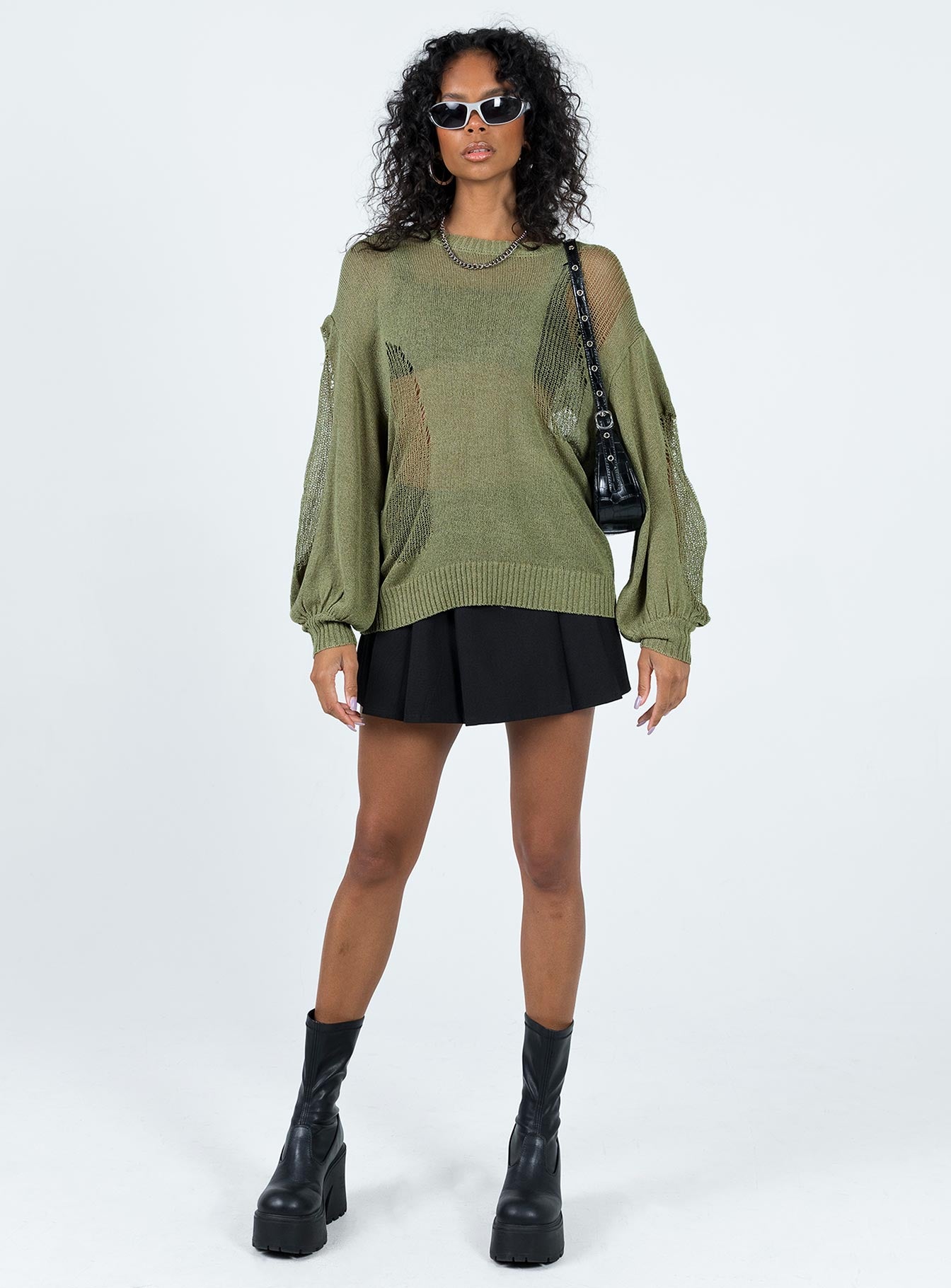 Wendy Oversized Knit Sweater Baby Khaki - Image 3