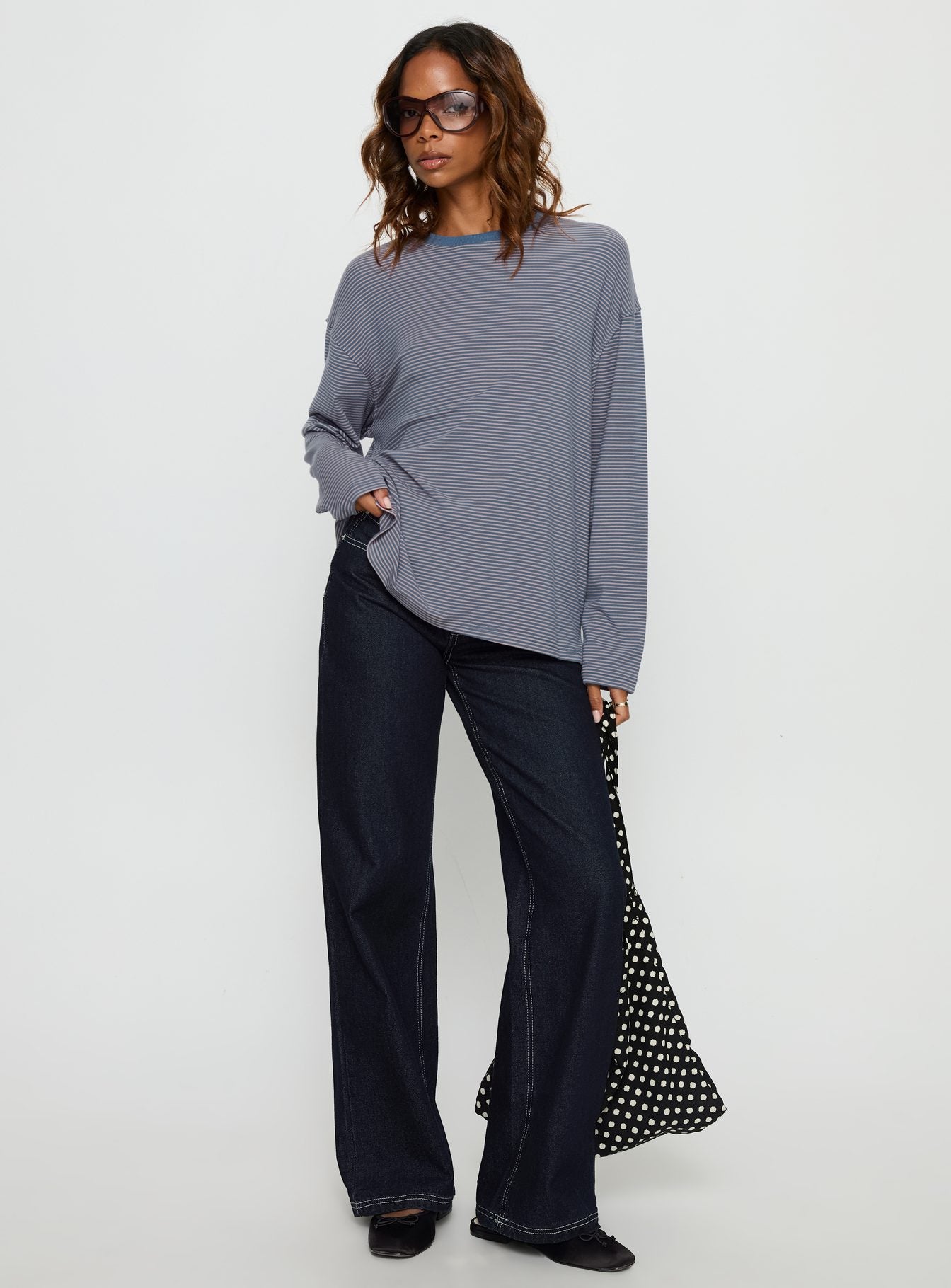 Avriana Long Sleeve Top Blue Stripe - Image 2