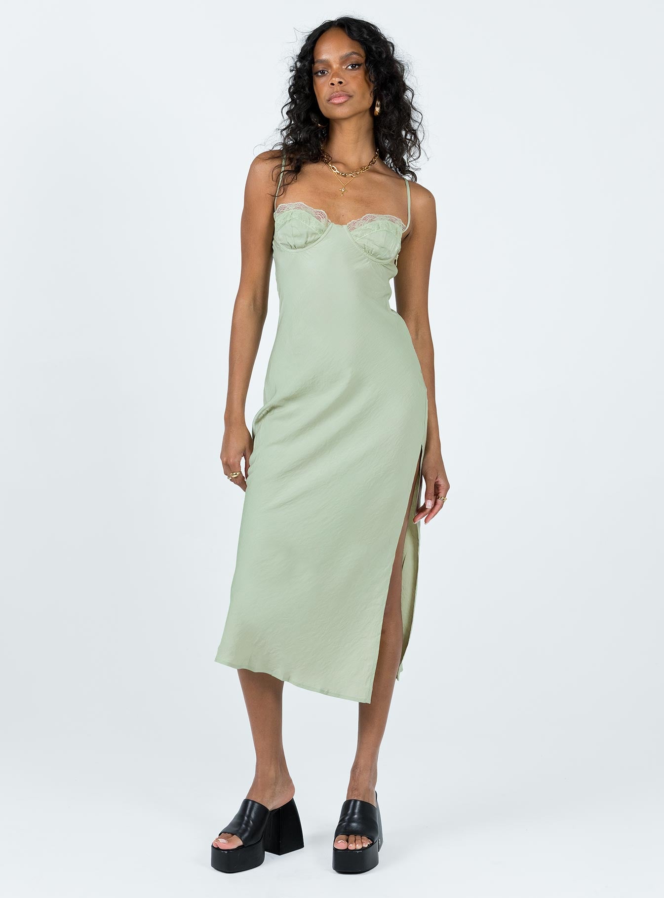 Hazel Midi Dress Sage - Image 3