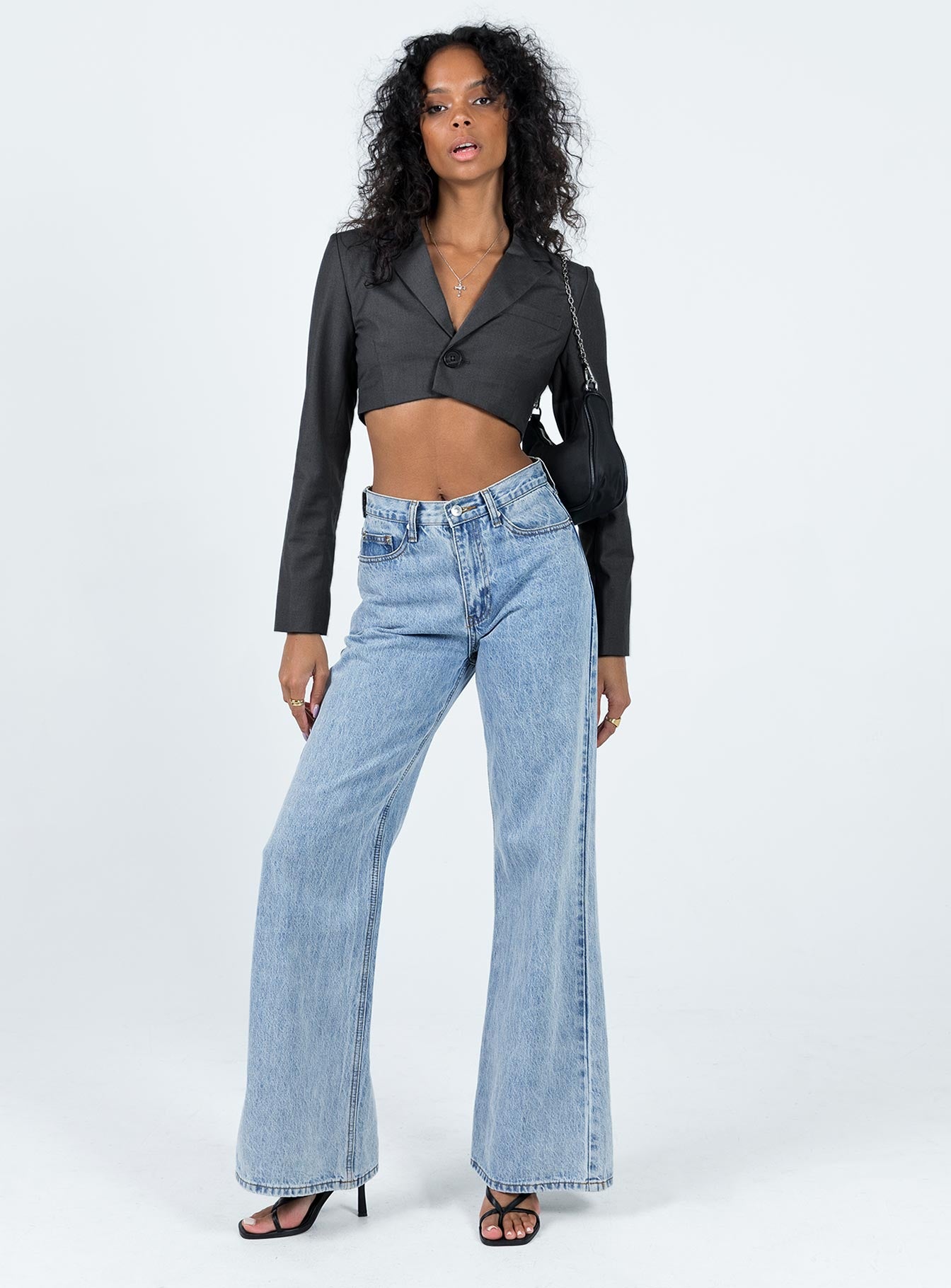 Elori Crop Blazer Grey - Image 3