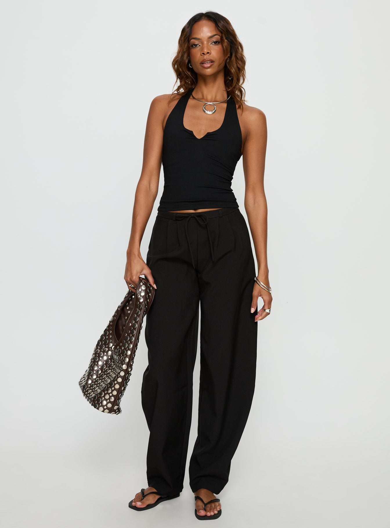 Triffid Barrel Leg Pants Black - Image 3