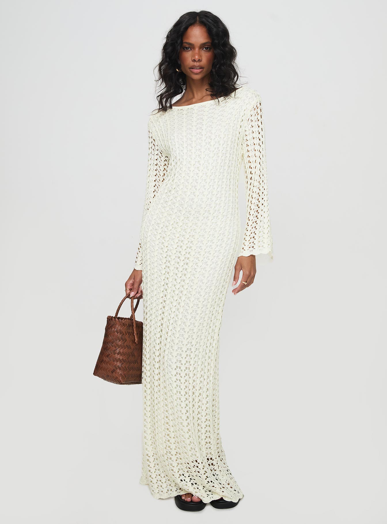 Westy Knit Maxi Dress Cream - Image 3