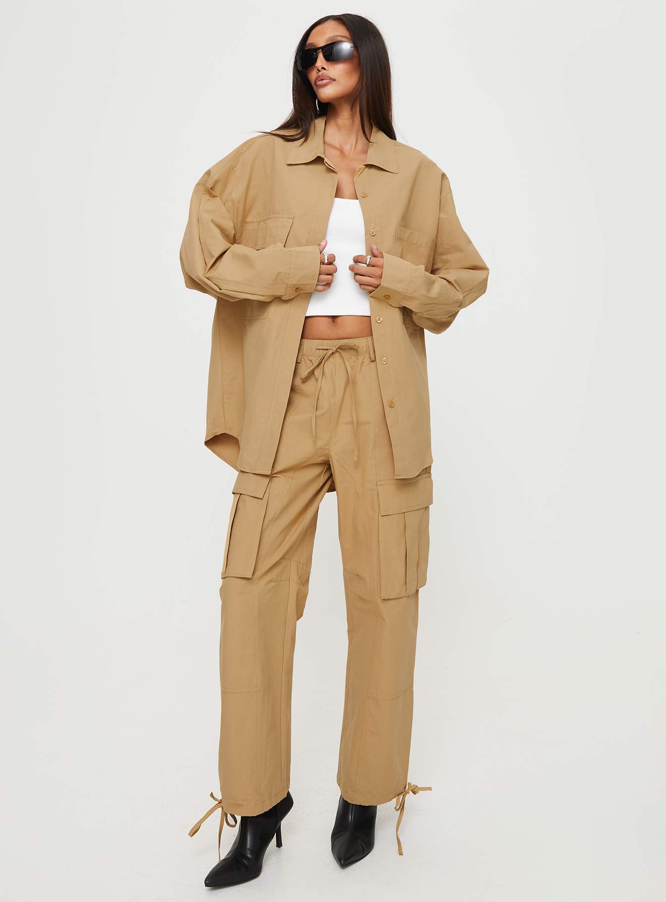 Bilbury Cargo Shacket Caramel - Image 3