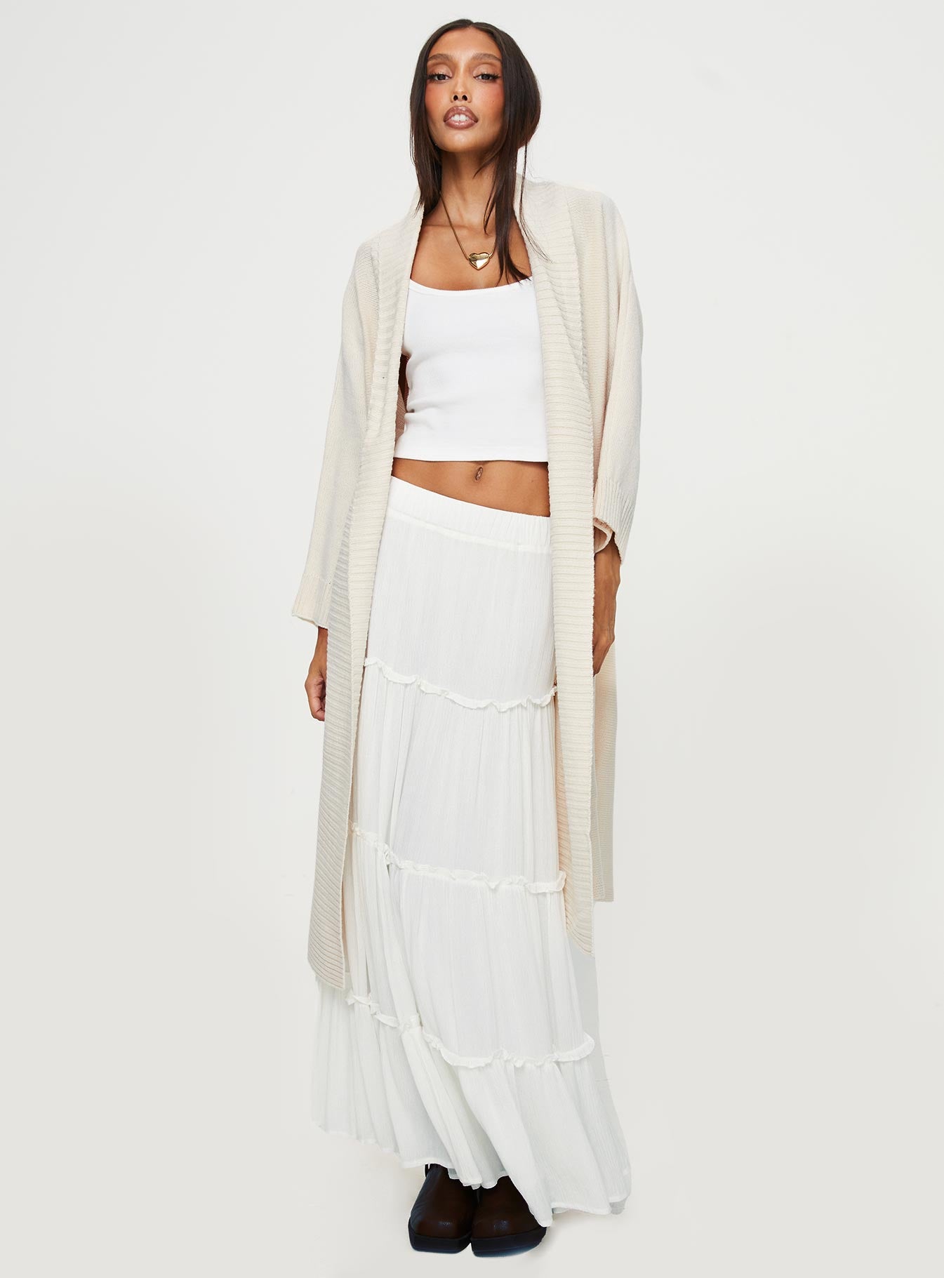 Joyous Longline Cardigan Cream - Image 3