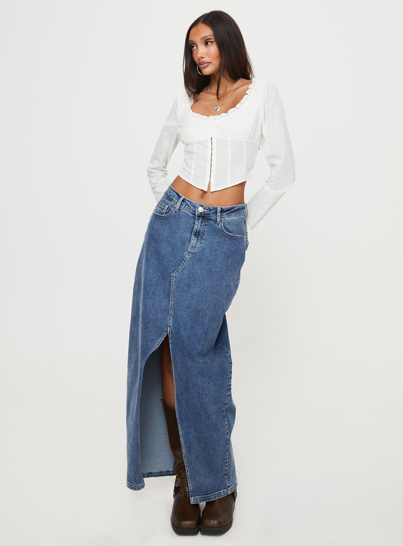 Lydian Long Sleeve Top White - Image 3