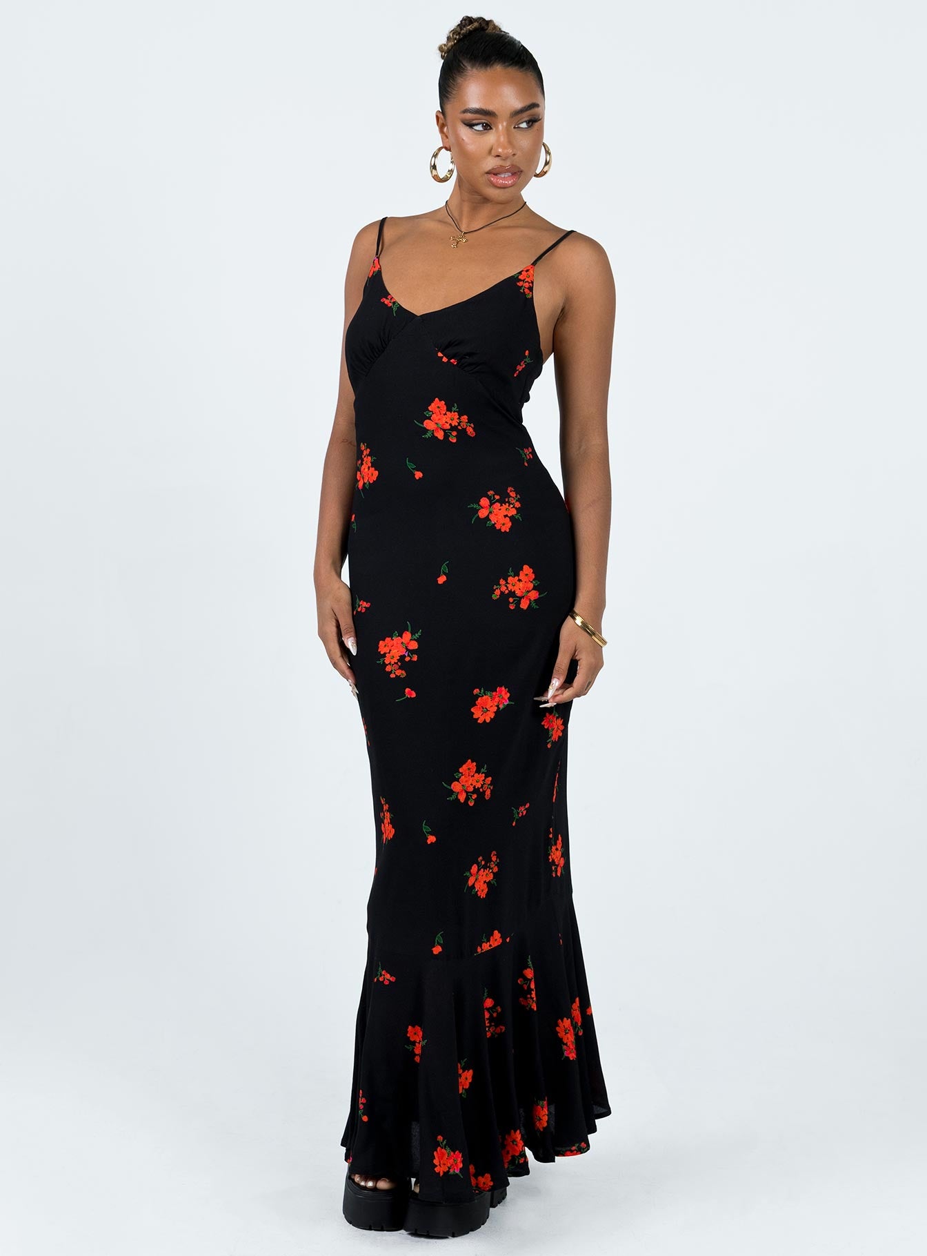 Lucan Maxi Dress Black / Red - Image 2