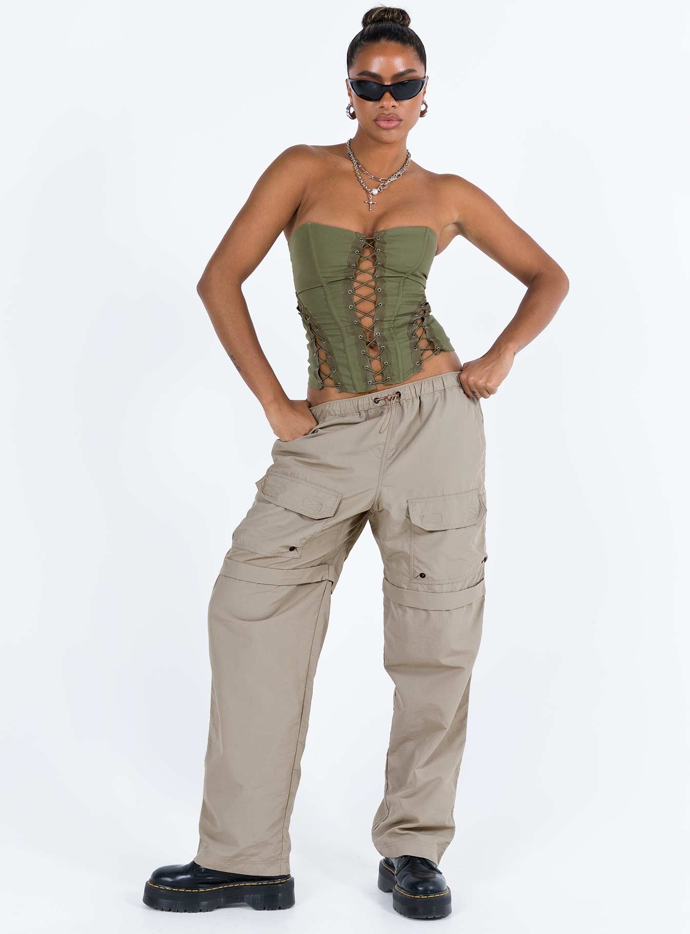 Eden Lace Up Corset Green - Image 4