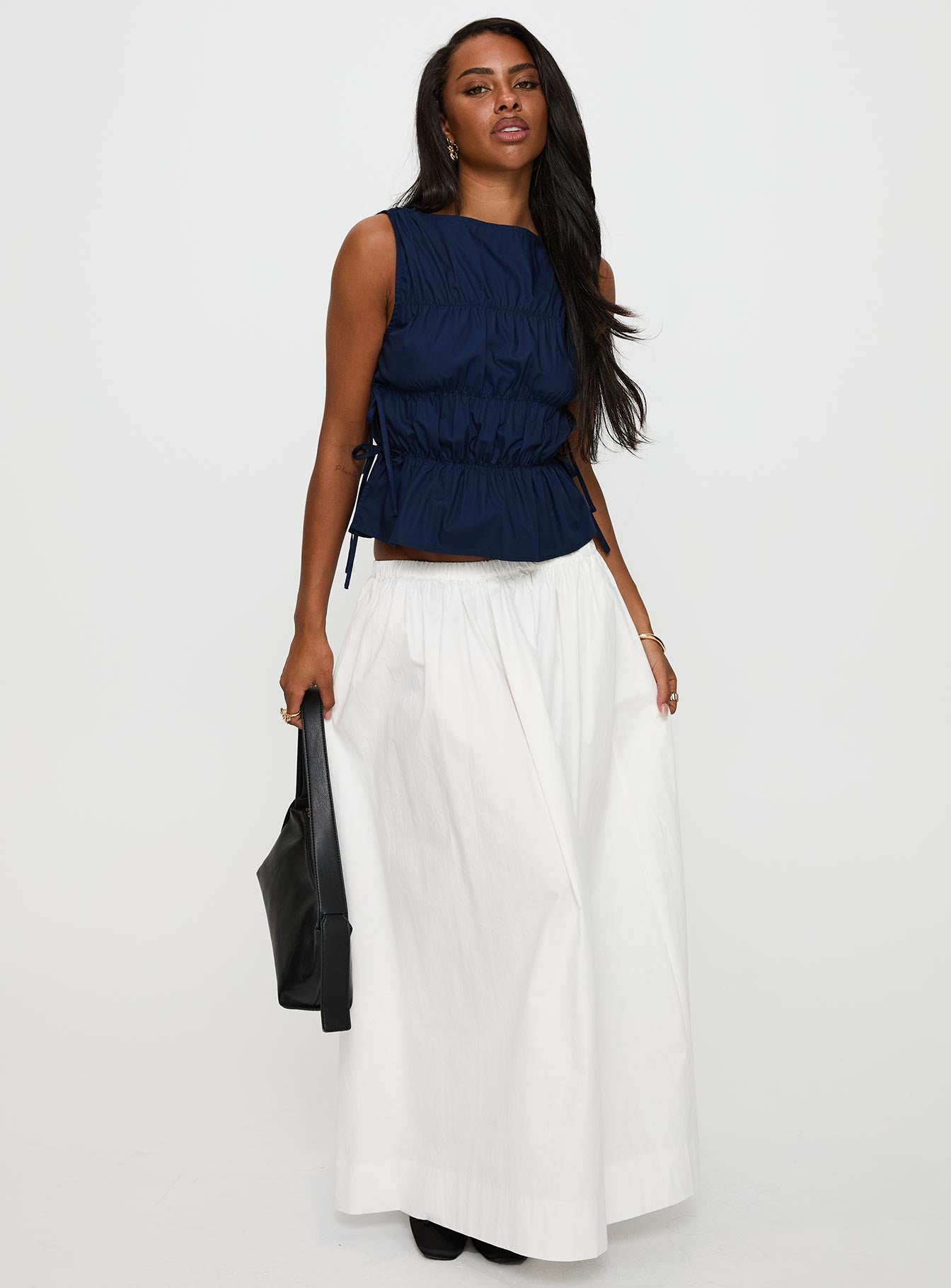 Endless Summers Tie Side Top Navy - Image 4