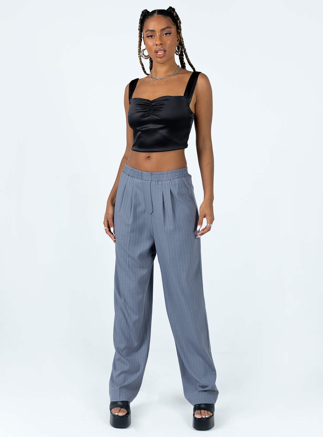 Agyness Pant Slate Pinstripe - Image 2