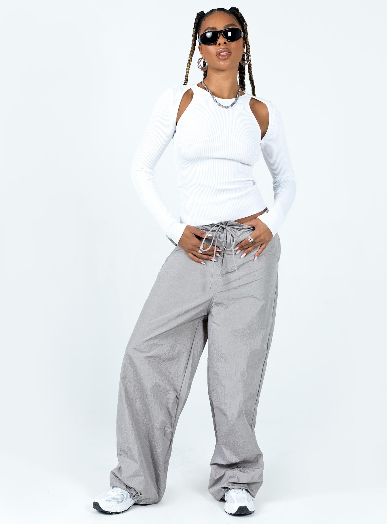 Venetia Long Sleeve Top White - Image 3