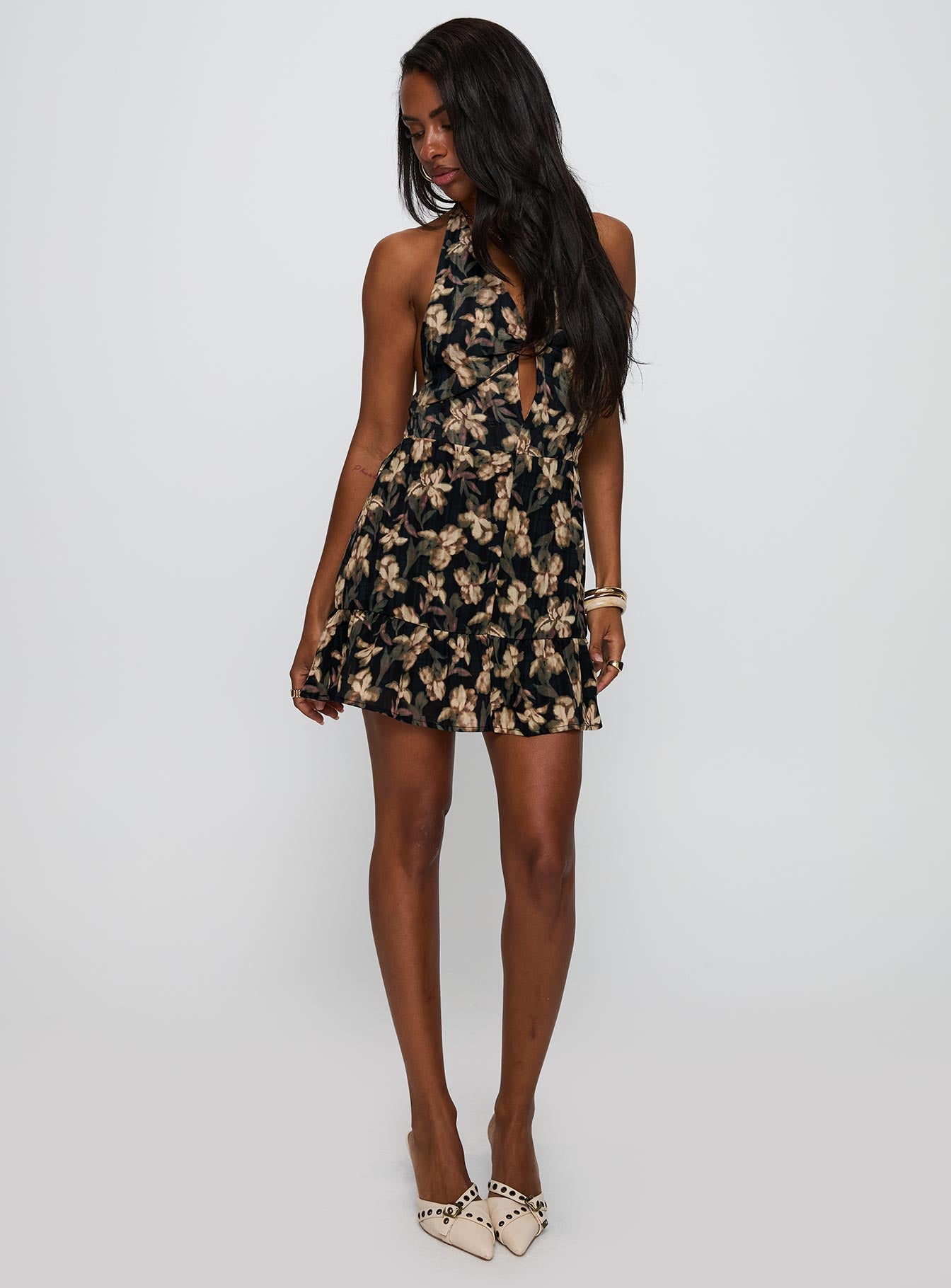 Ivorie Halter Mini Dress Multi - Image 3