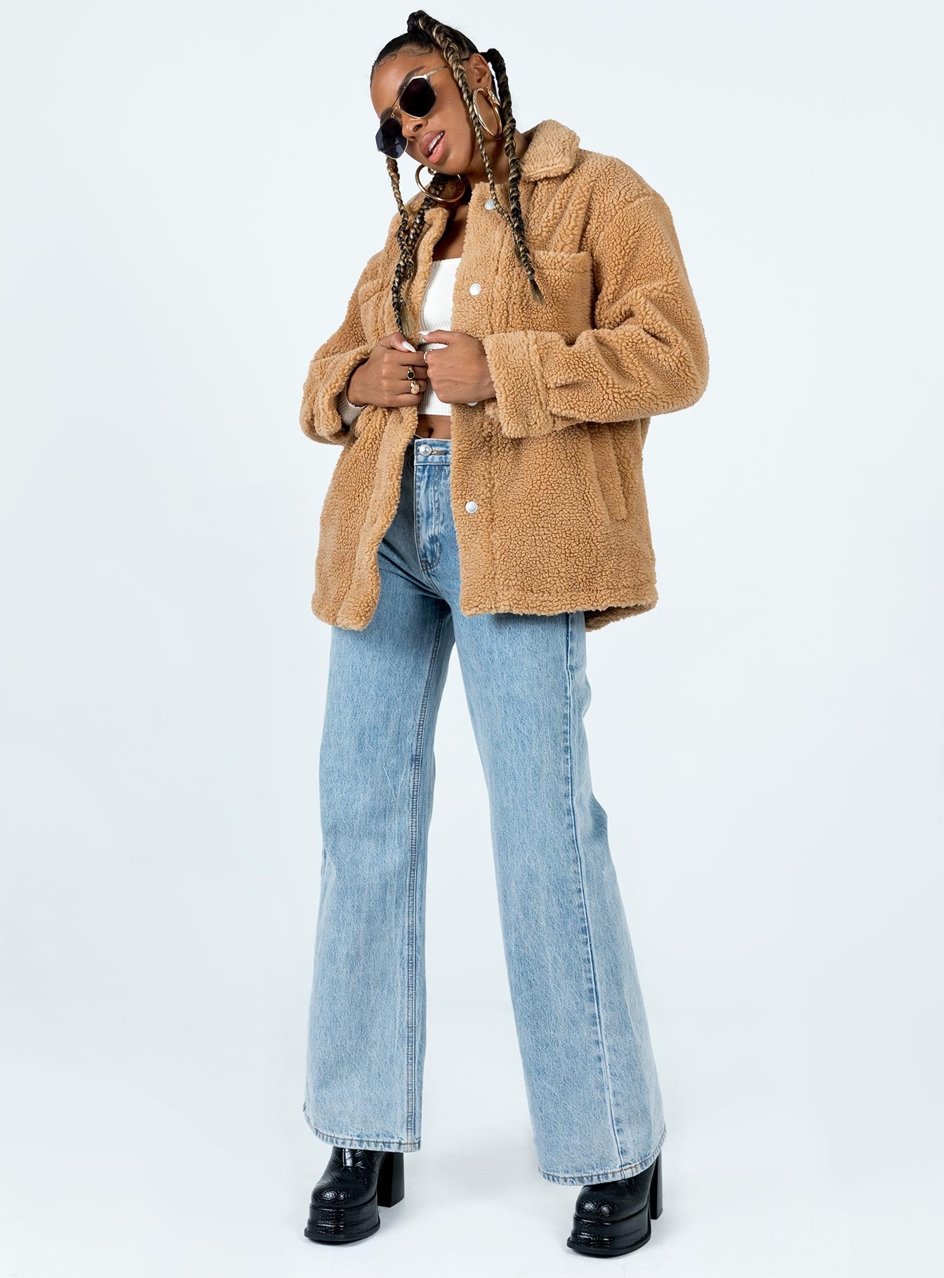 Caitii Teddy Jacket Camel - Image 2