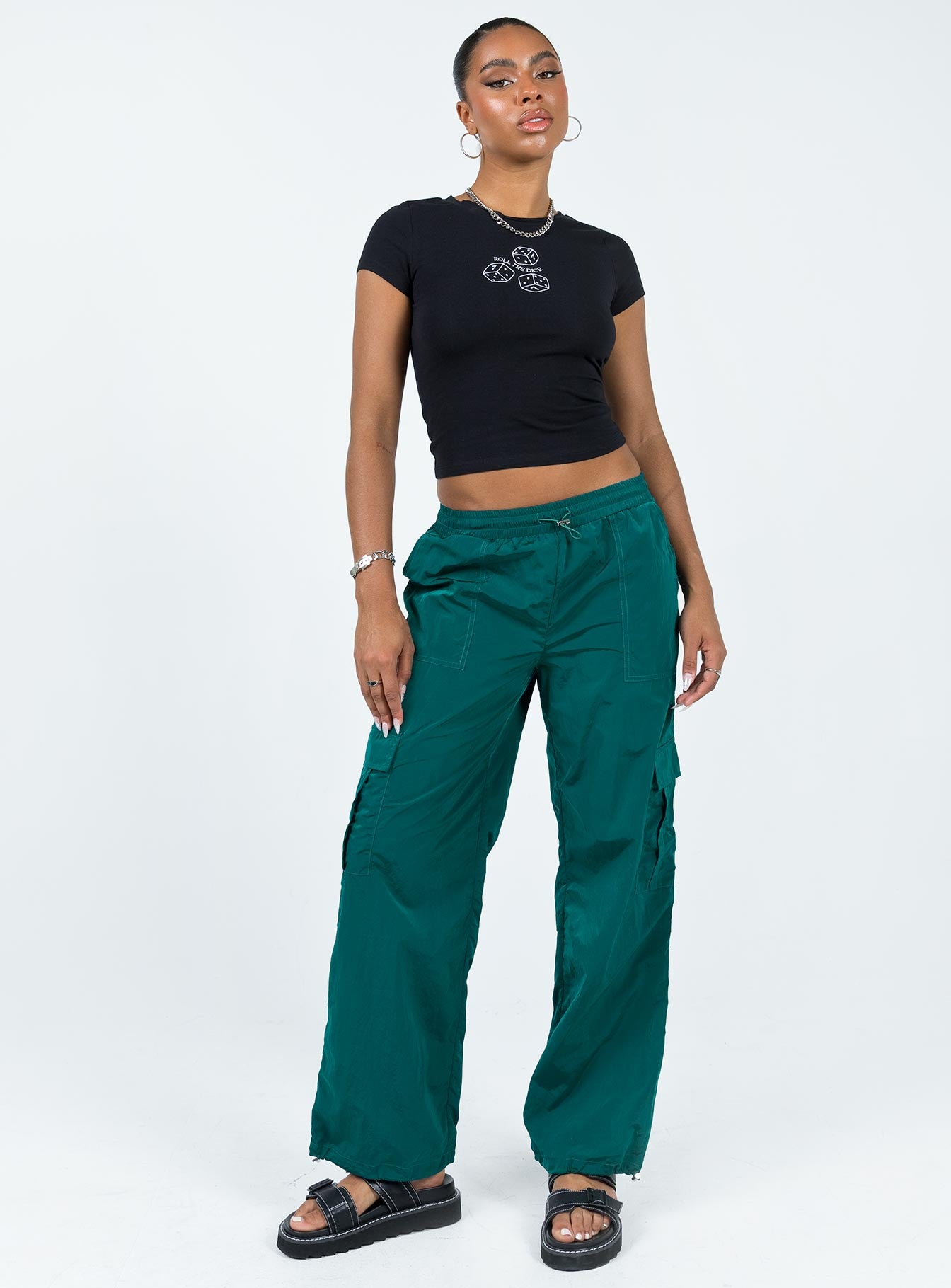 Gama Parachute Pants Teal - Image 2