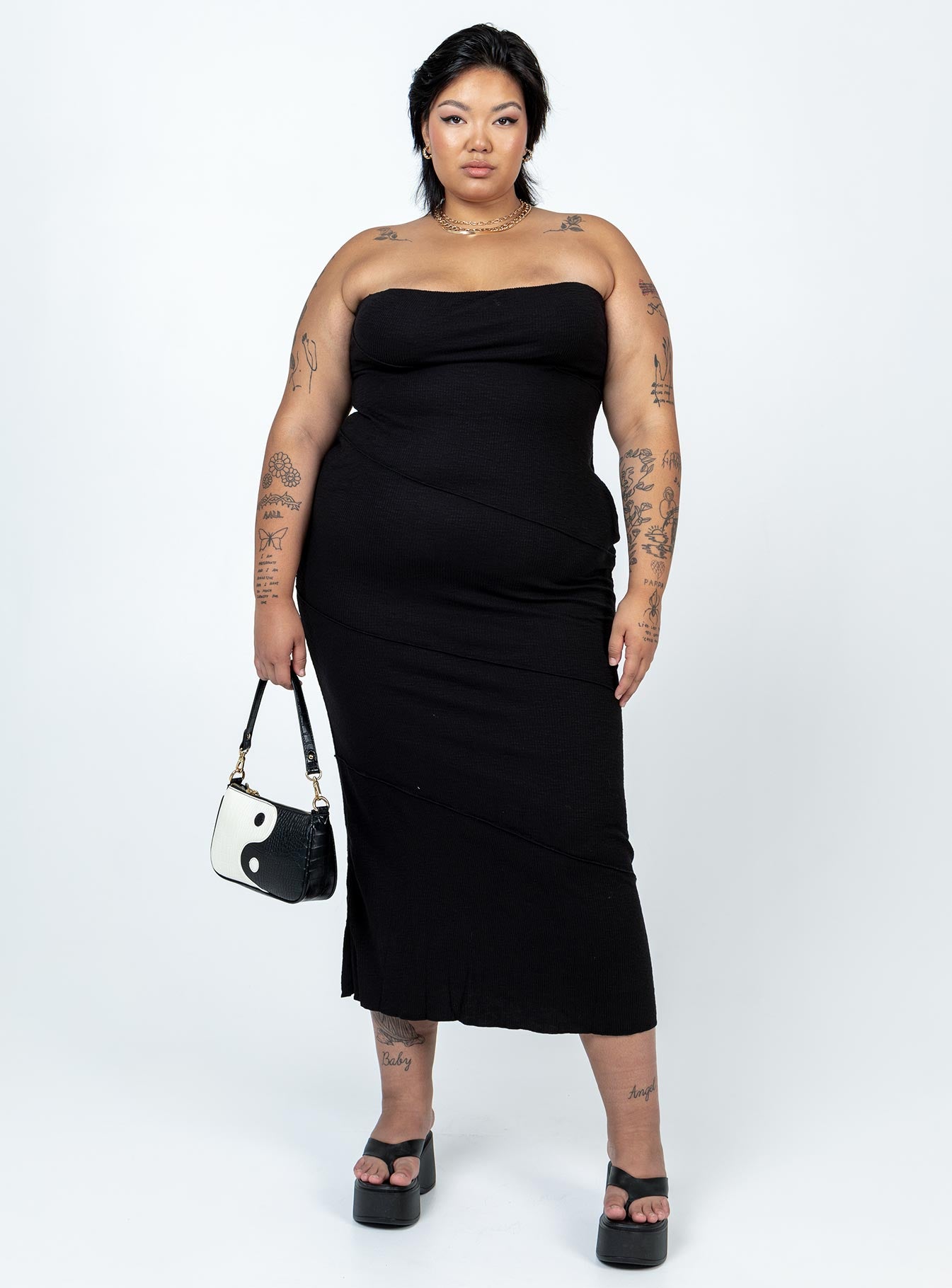 Oscar Midi Dress Black Curve - Image 3