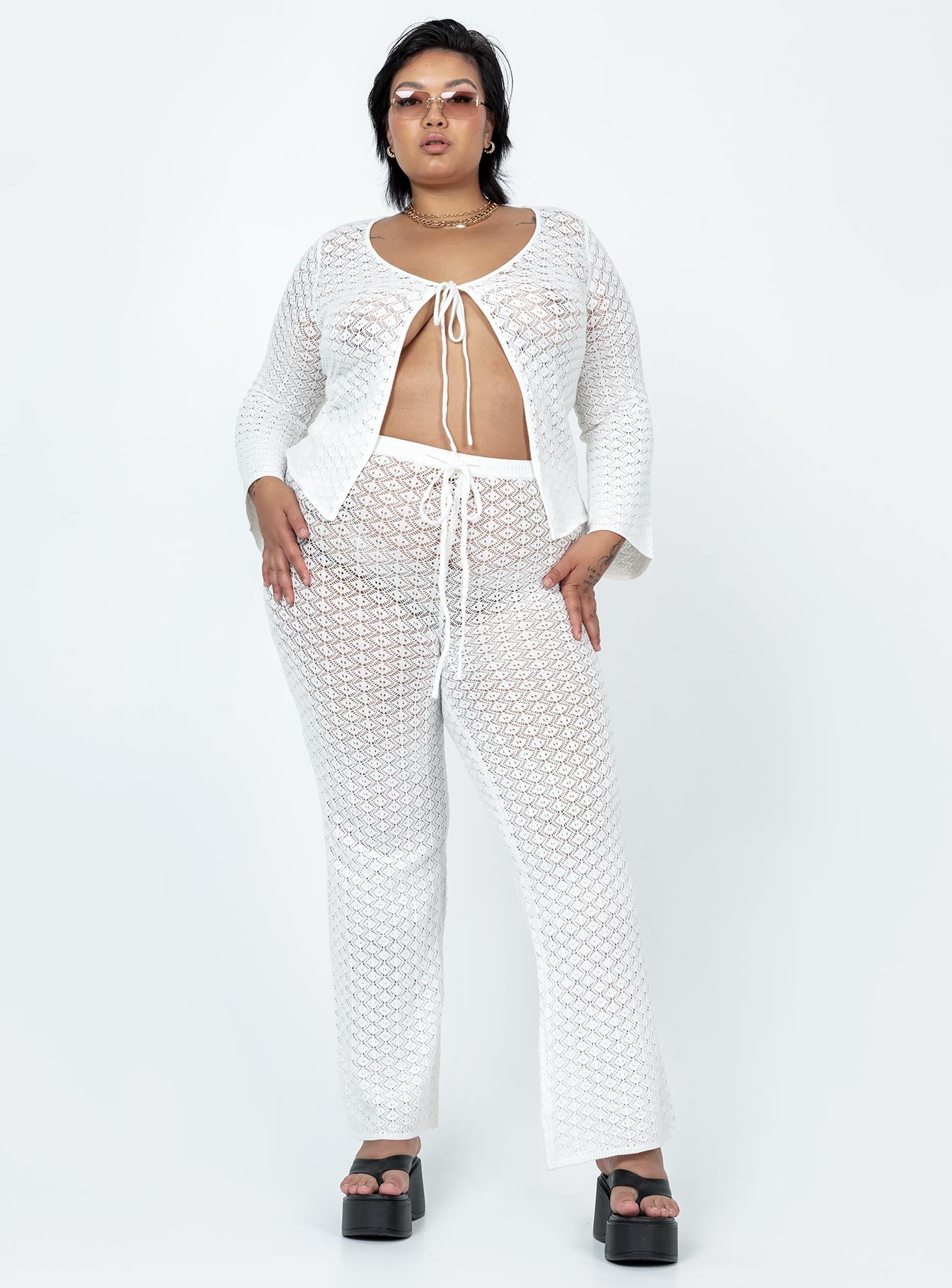 Wild & Free Crochet Top White Curve - Image 3