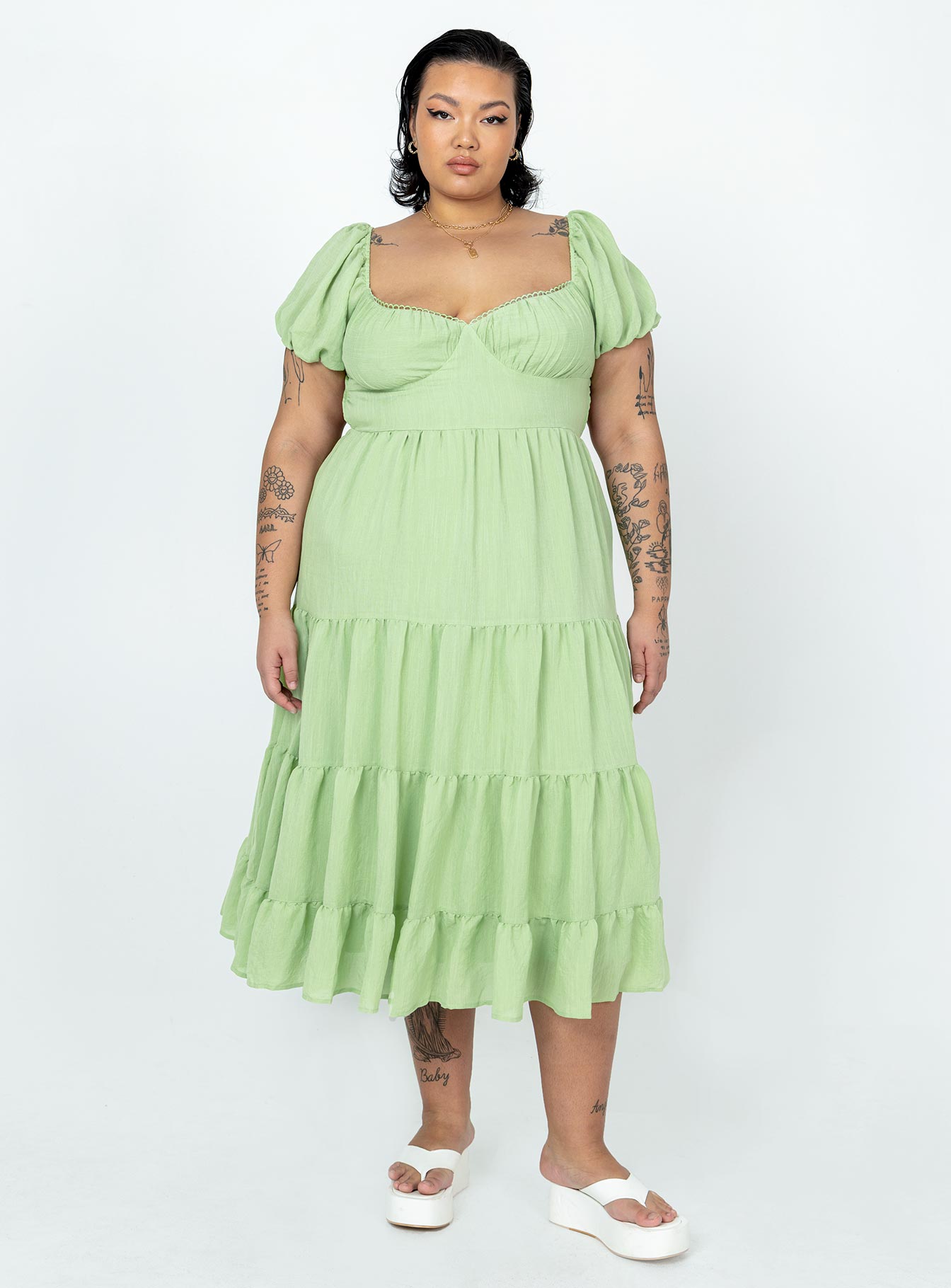 Danny Midi Dress Green Curve - Image 3