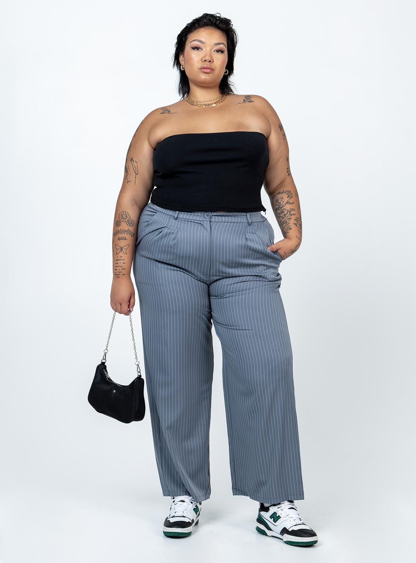 Archer Pants Pinstripe Grey Curve - Image 3