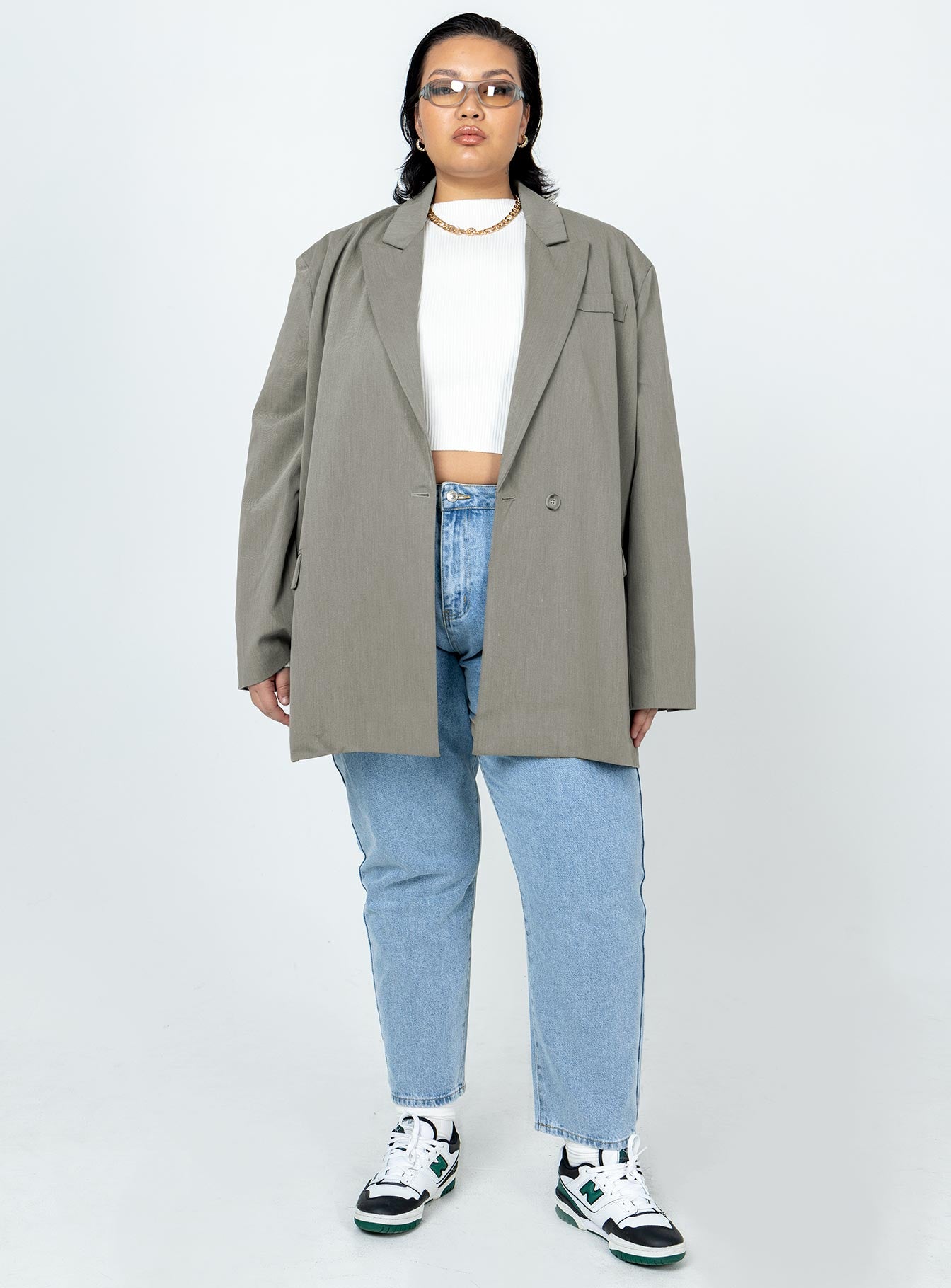 Codi Oversized Blazer Grey Curve - Image 3