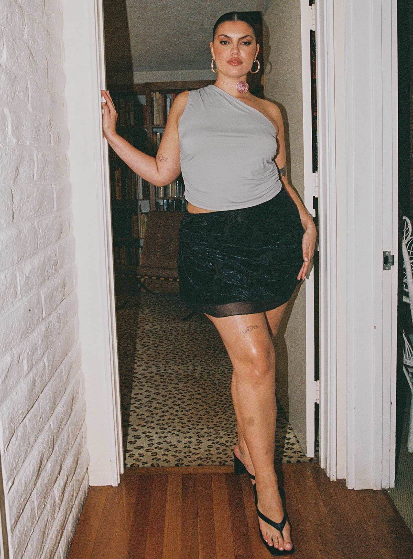 Annem One Shoulder Top Grey Curve - Image 9