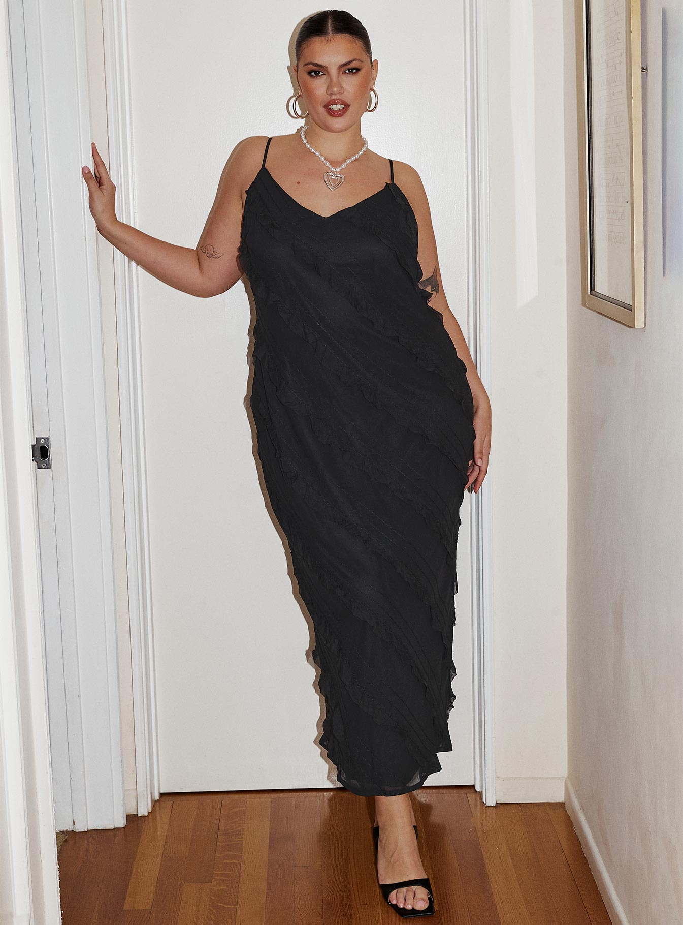 Lars Maxi Dress Black Curve - Image 2