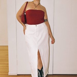 Batkins Maxi Skirt Cream Curve