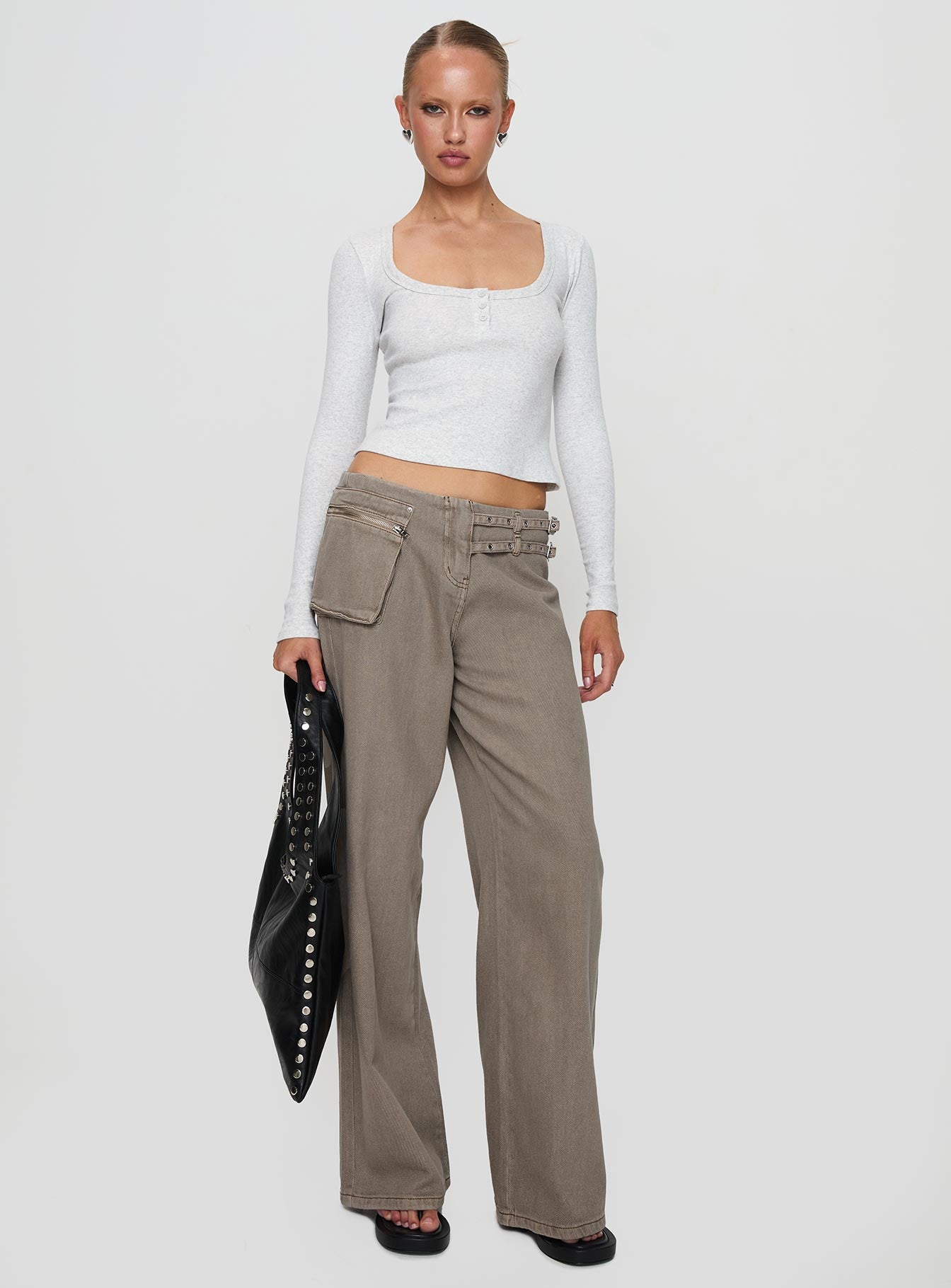 Daphine Long Sleeve Top Grey - Image 3