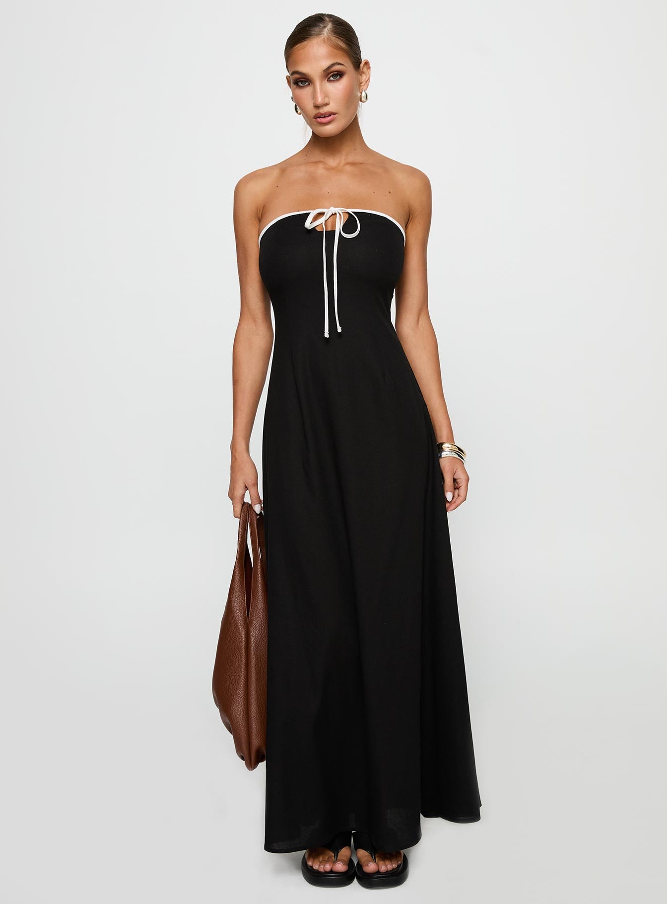 Bijou Strapless Maxi Dress Black - Image 3