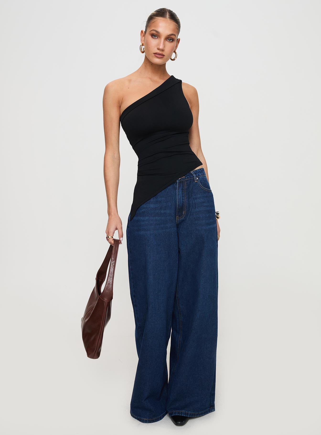 Lunah One Shoulder Top Black - Image 3