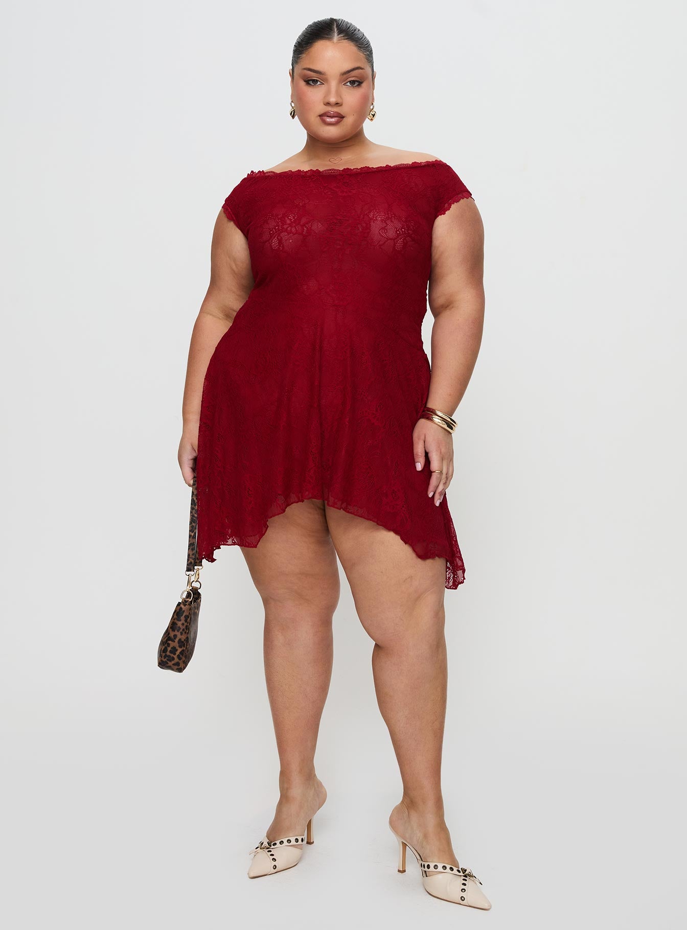 La Dolce Vita Lace Mini Dress Red - Image 8