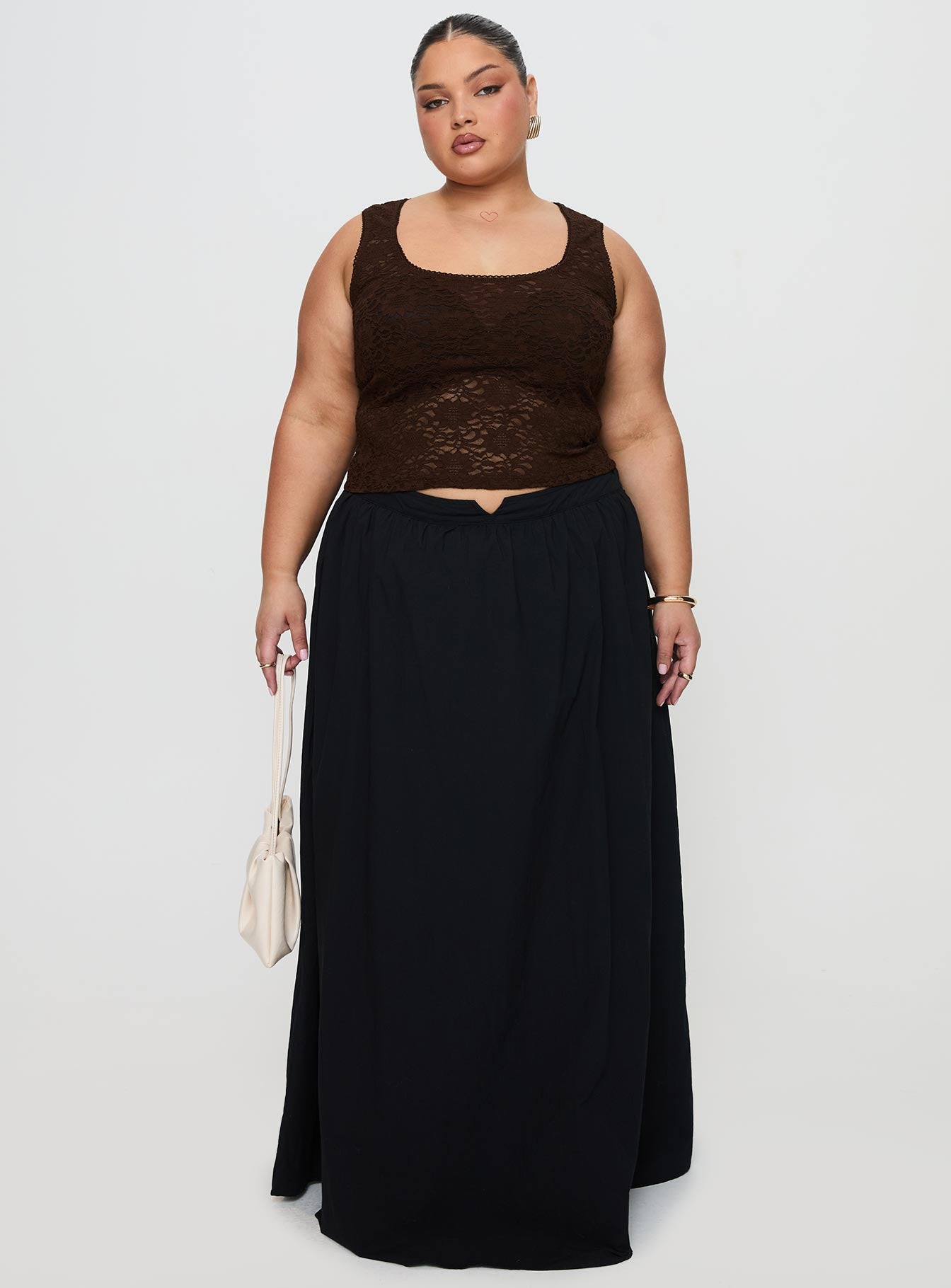 Rennata Gathered Mid Rise Maxi Skirt Black - Image 7