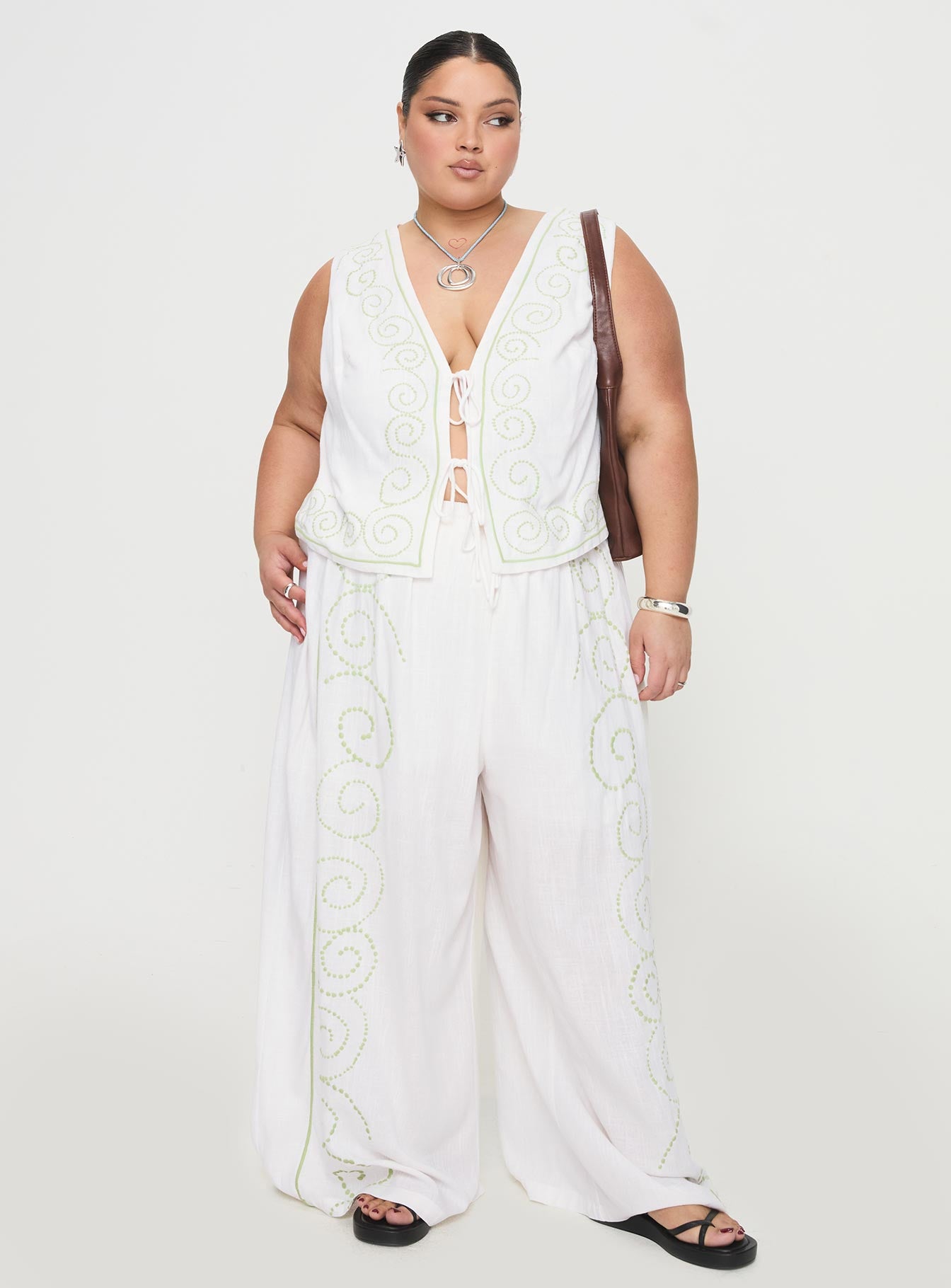 Kindred Pants White / Green Curve - Image 3