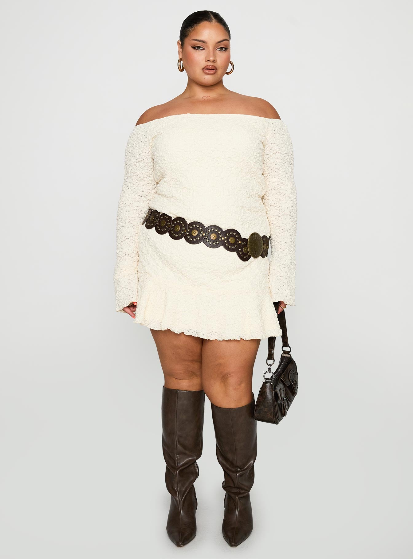 Vancesca Strapless Mini Dress Cream Curve - Image 3