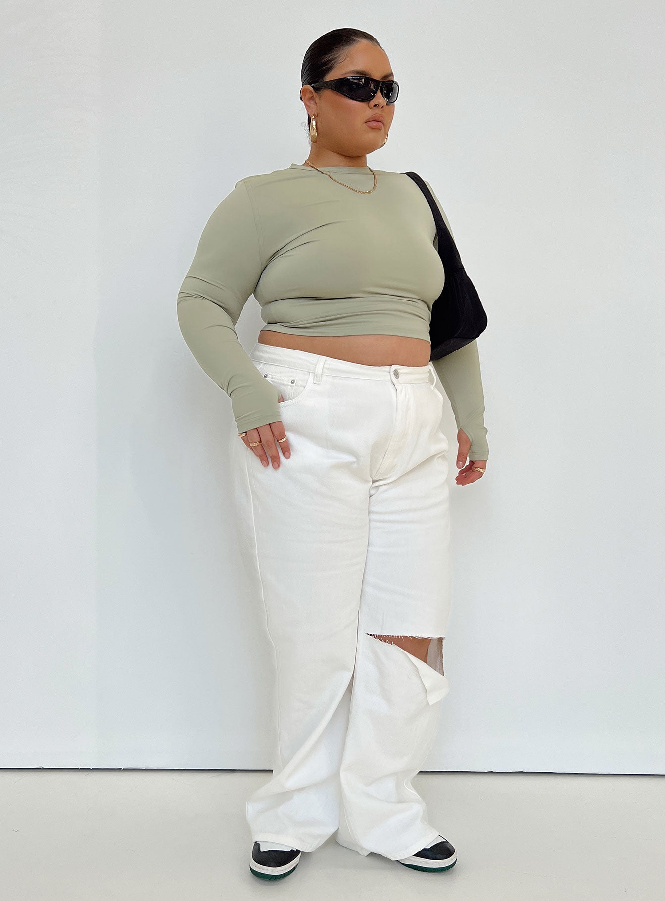 Sevina Wide Leg Denim Jeans White Curve - Image 2