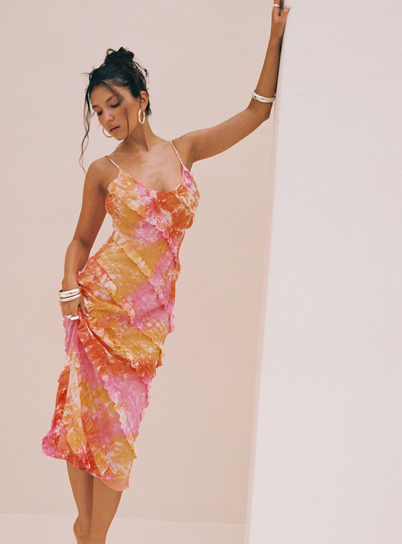 Lars Maxi Dress Orange Multi - Image 10