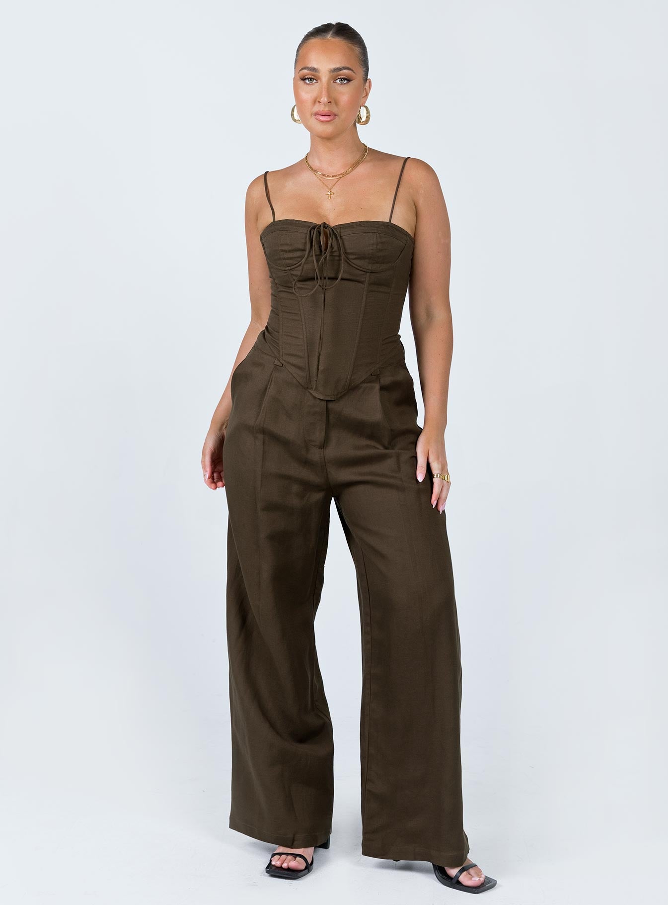 Del Gato Corset Top Dark Chocolate - Image 3