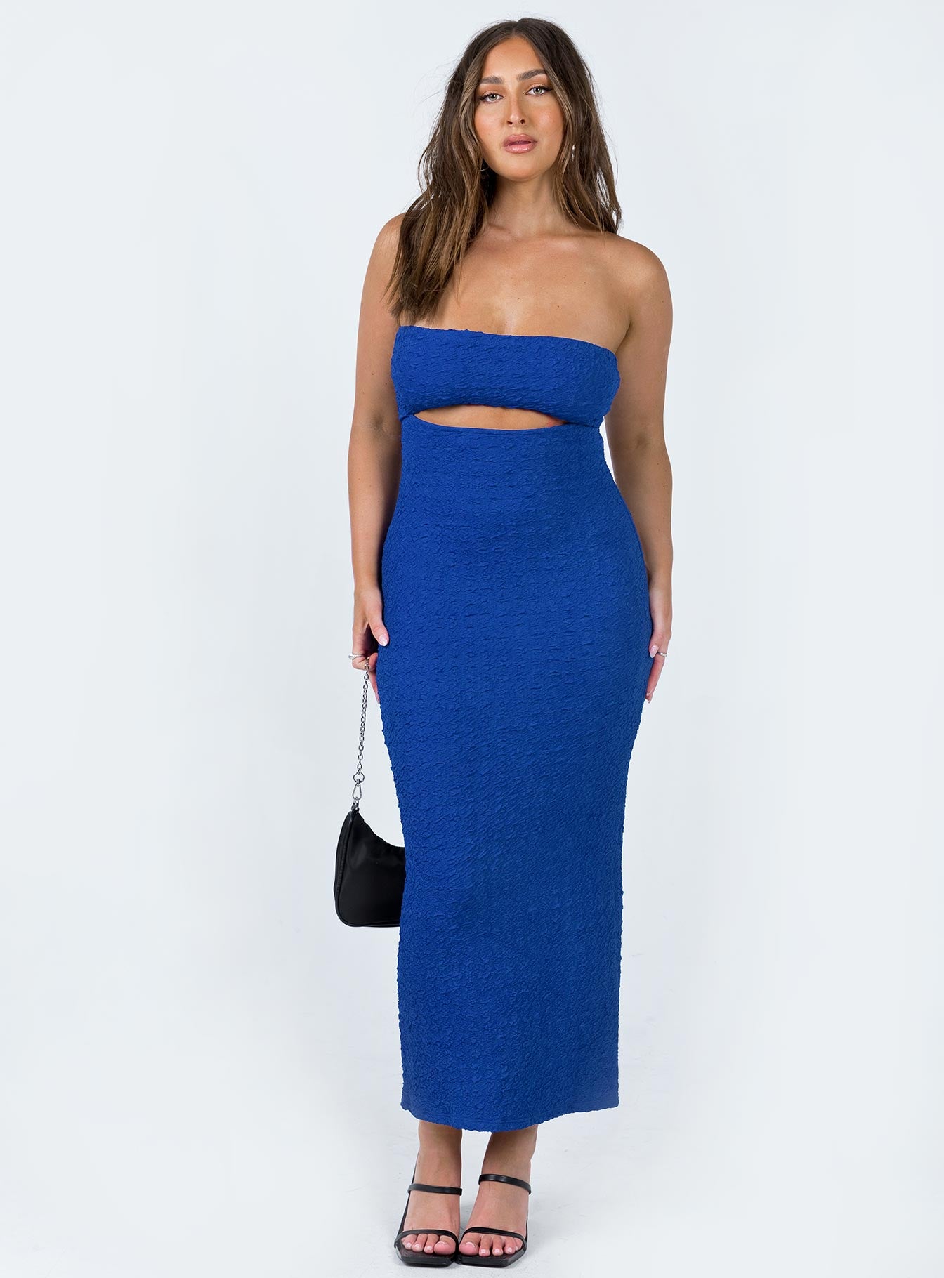 Talena Strapless Midi Dress Blue - Image 2