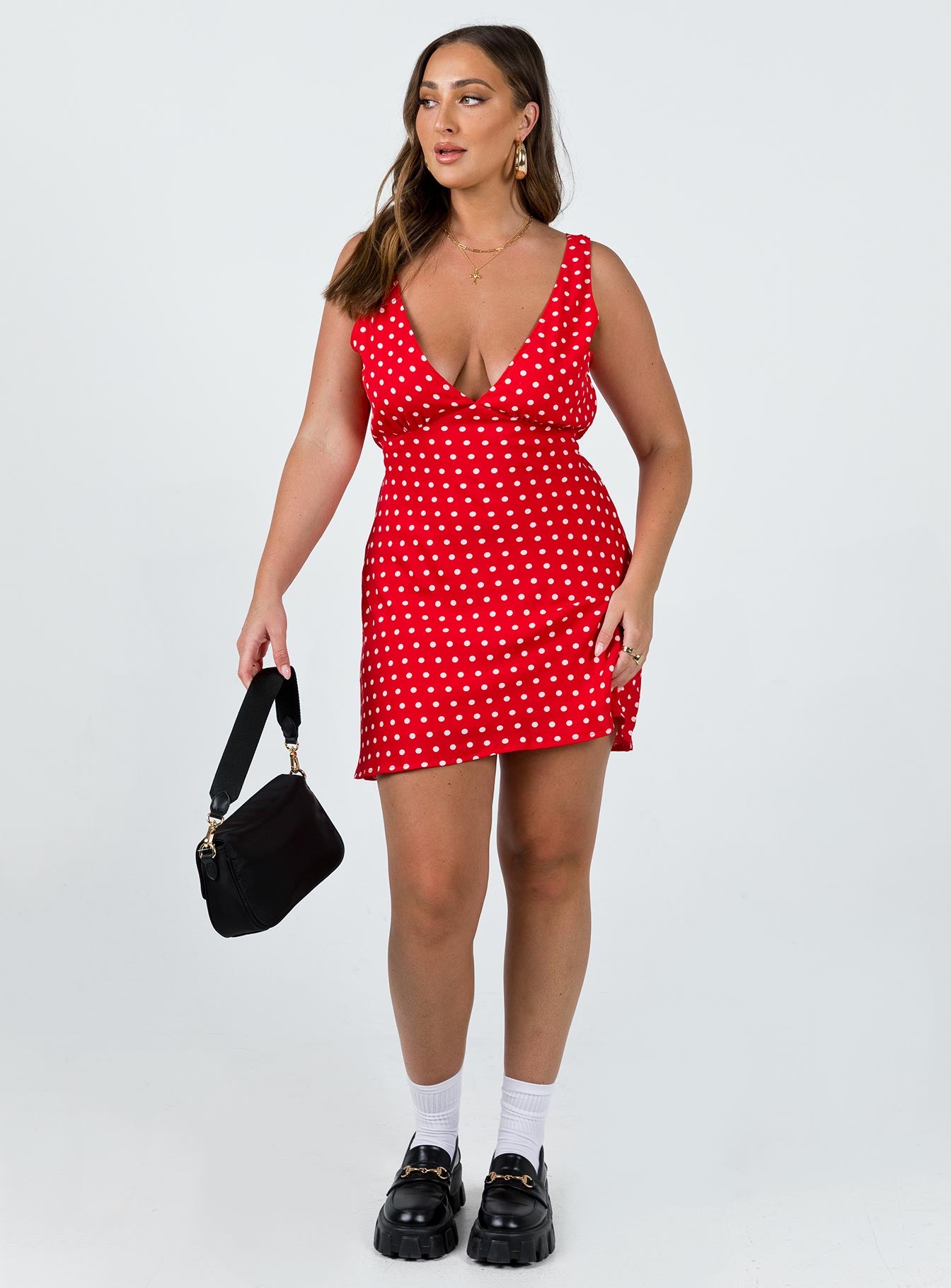 Nellie Mini Dress Red Polka Dot - Image 3