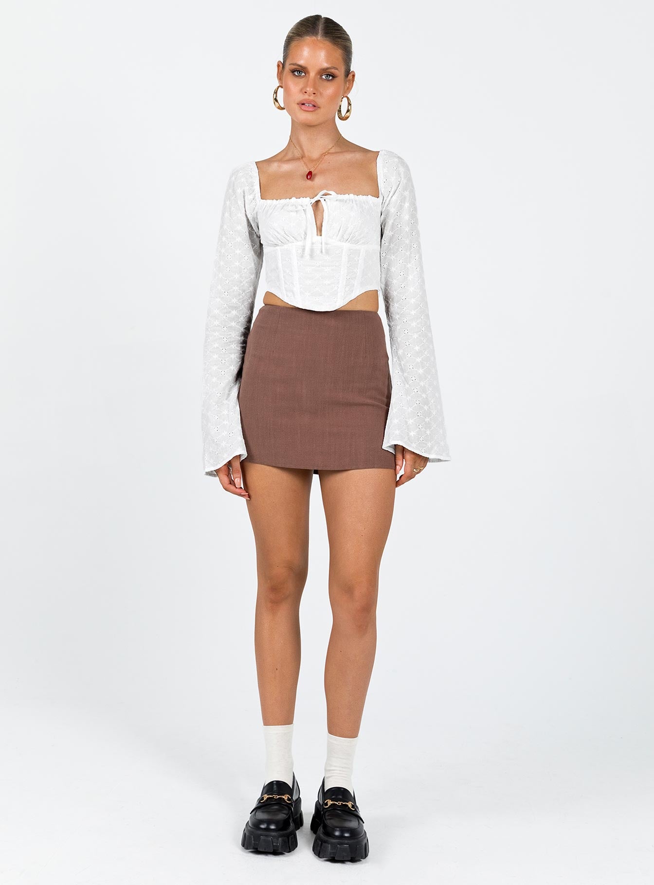 Ludlow Long Sleeve Top Ivory - Image 3