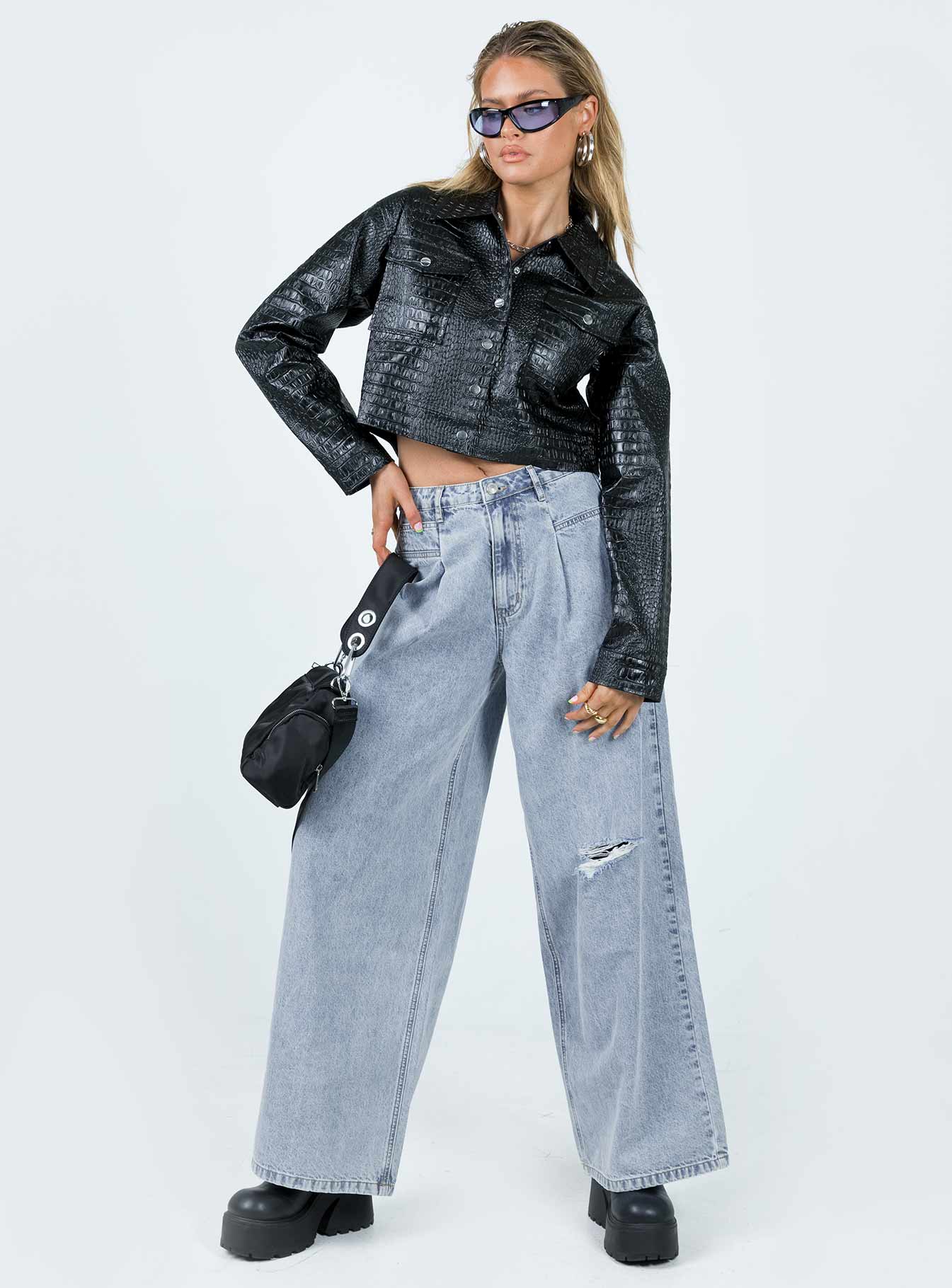 Murdock Wide Leg Jeans Denim - Image 3
