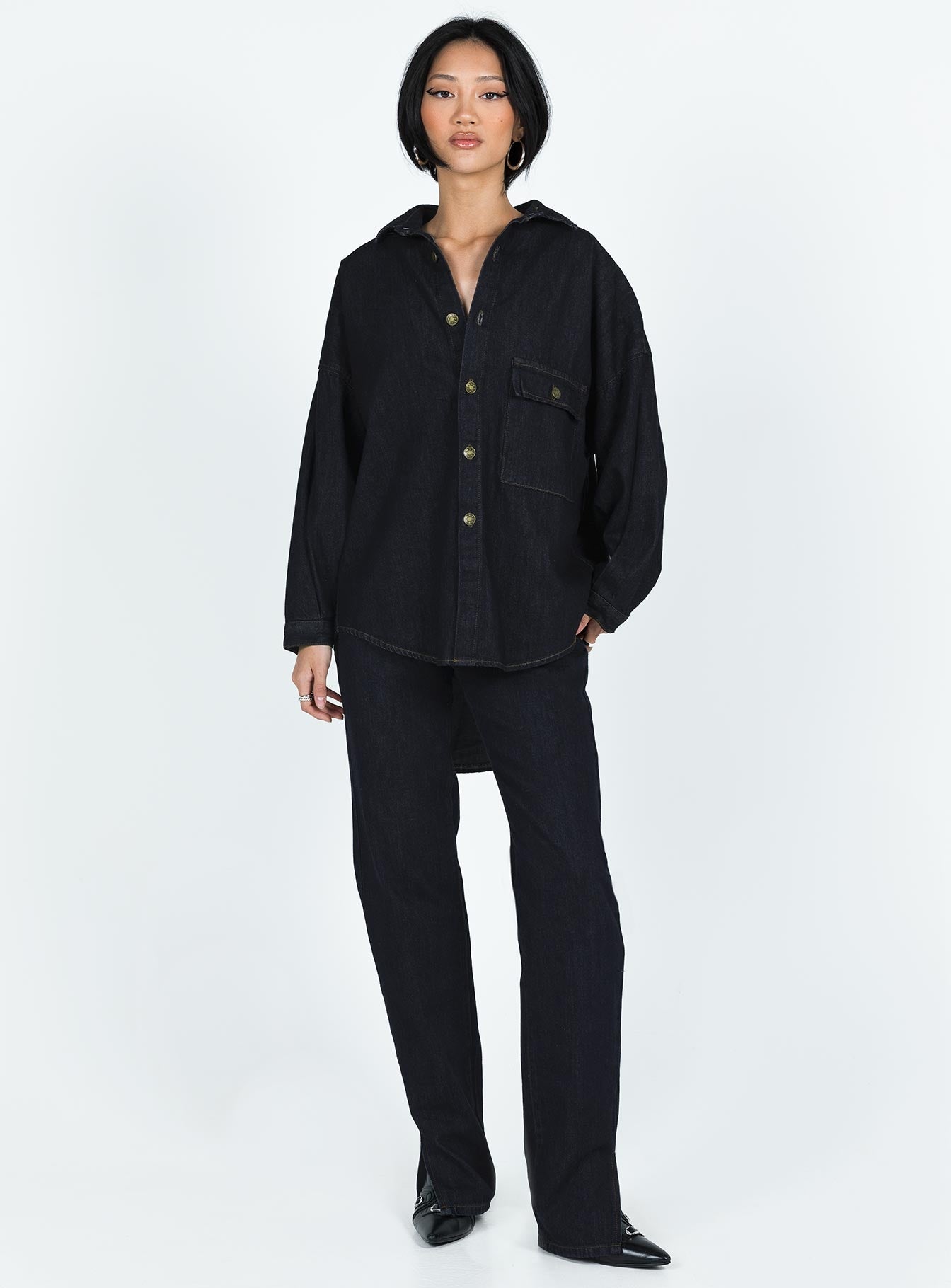Nyc Boyfriend Shirt Dark Denim - Image 3
