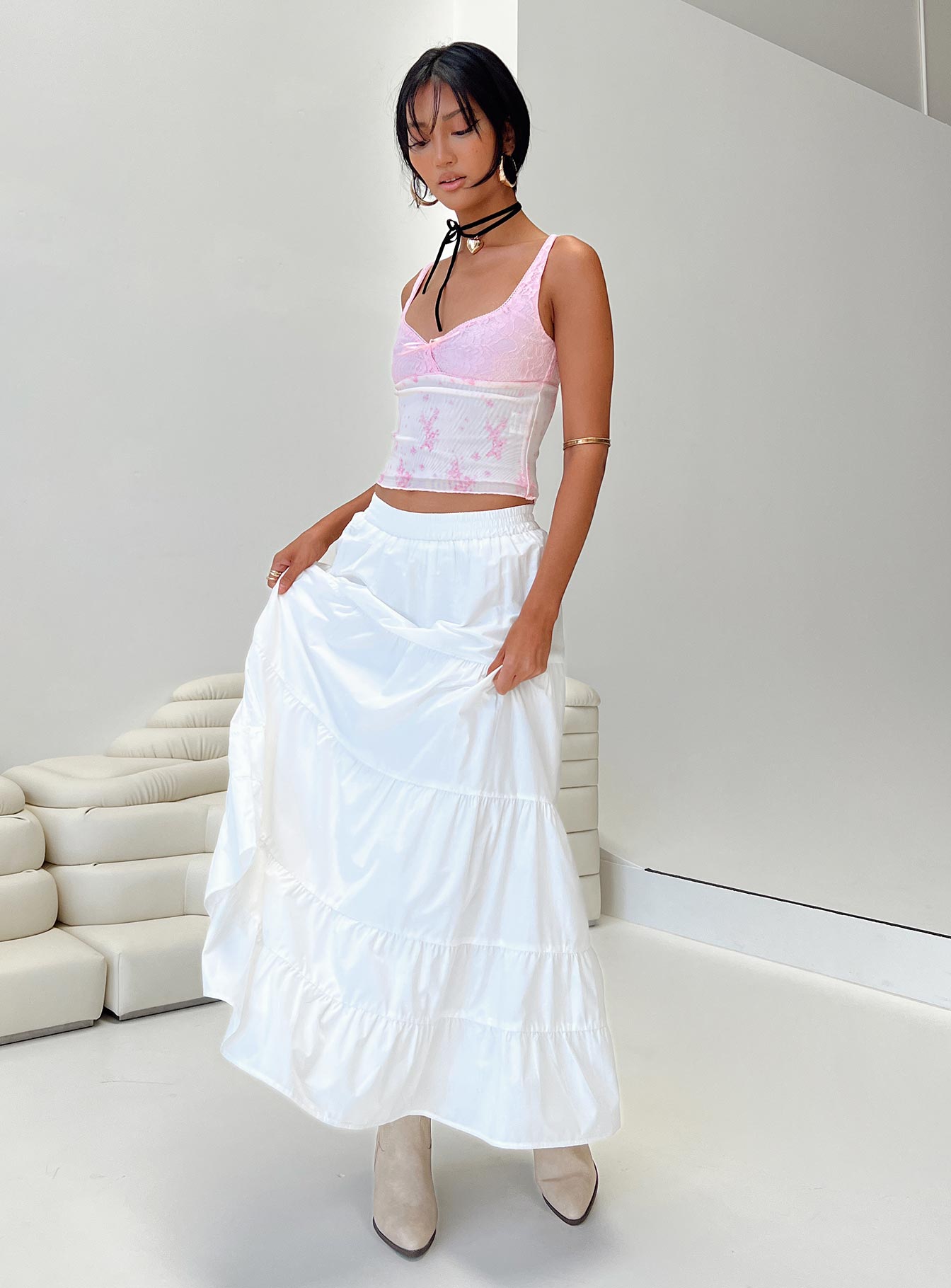 Garden Party Maxi Skirt White - Image 6