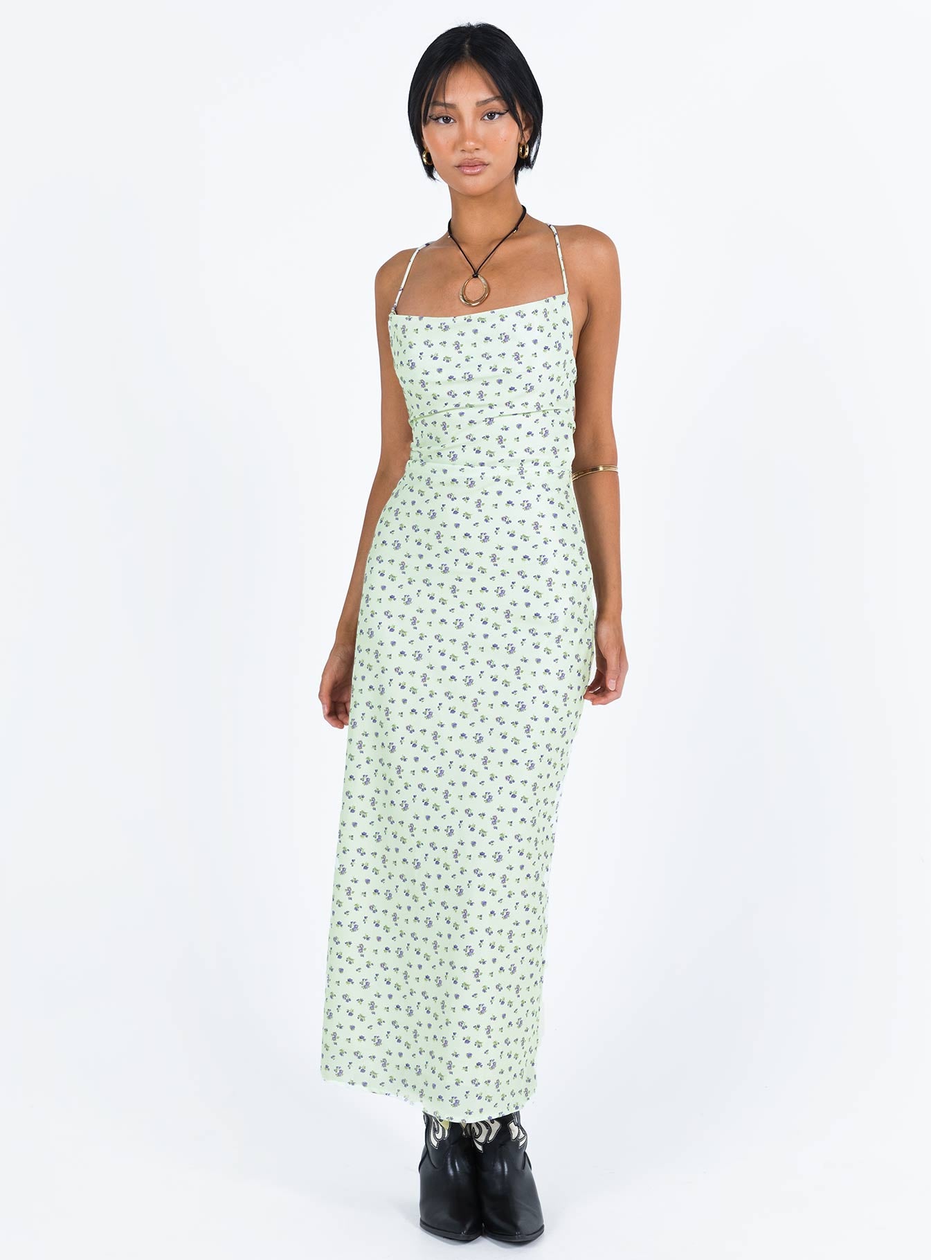 Malabar Maxi Dress Mint / Floral - Image 3